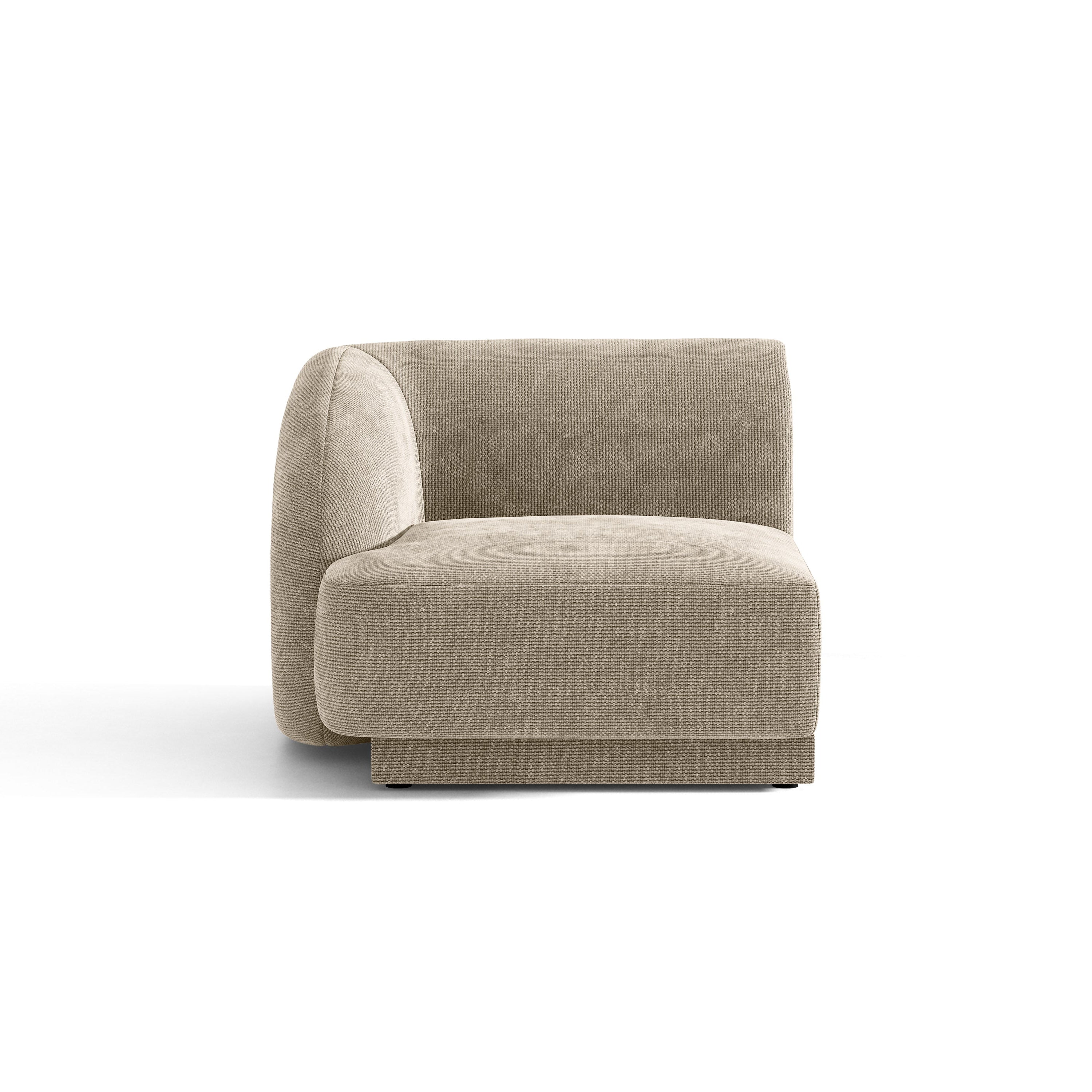 Modulsofa MILEY - linkes Modul in beige samtweichem Chenille