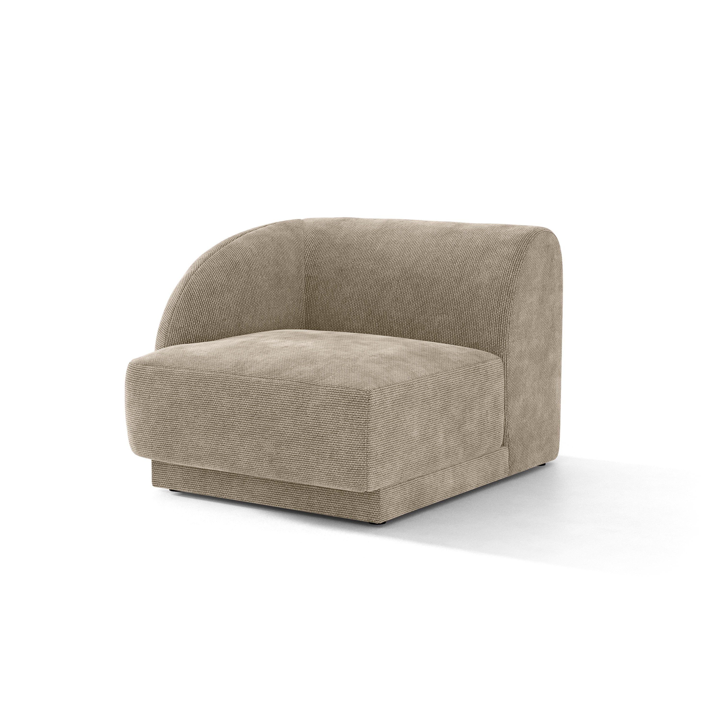 Modulsofa MILEY - linkes Modul in beige samtweichem Chenille