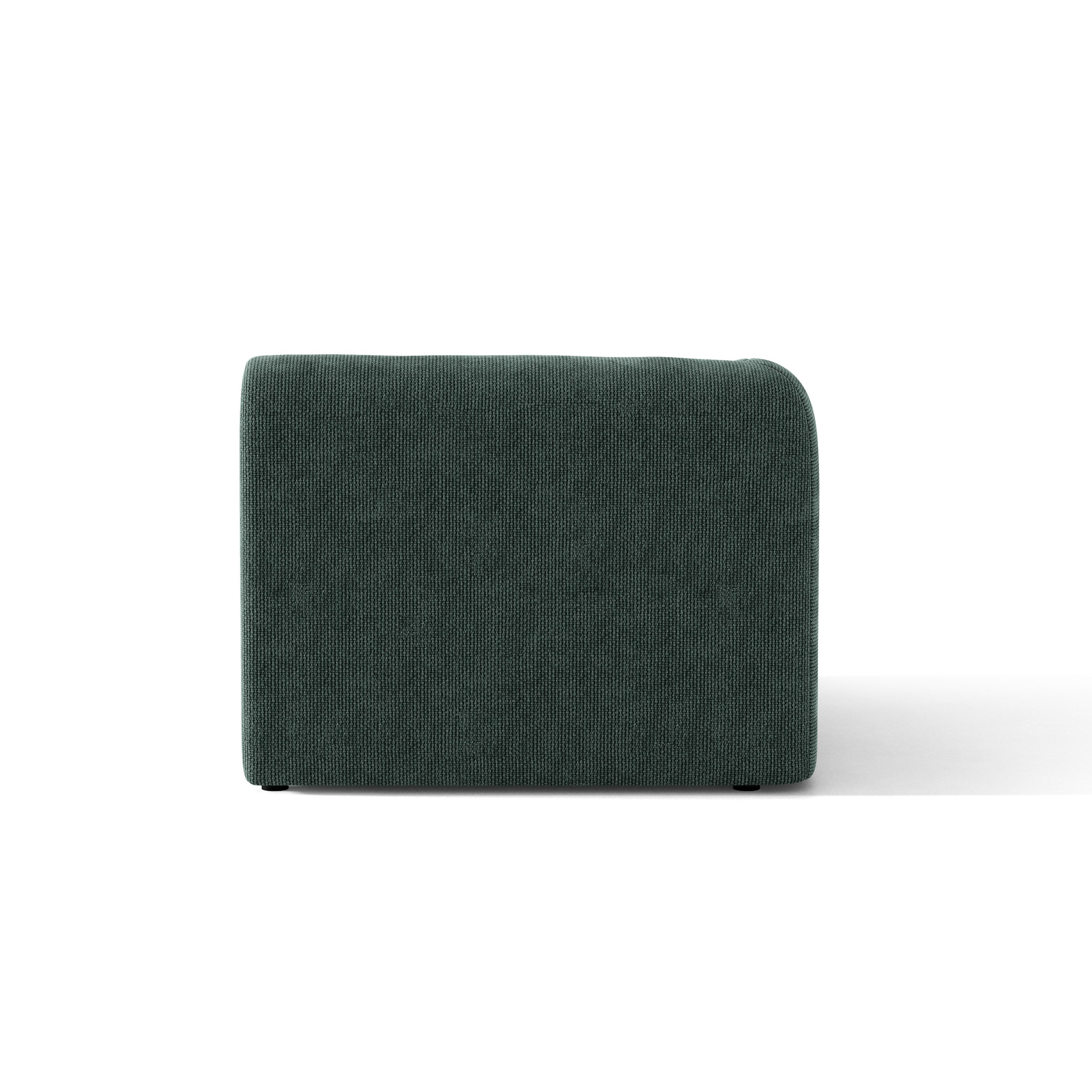 Modulsofa MILEY - linkes Modul in petrolblauem, seidigem Chenille