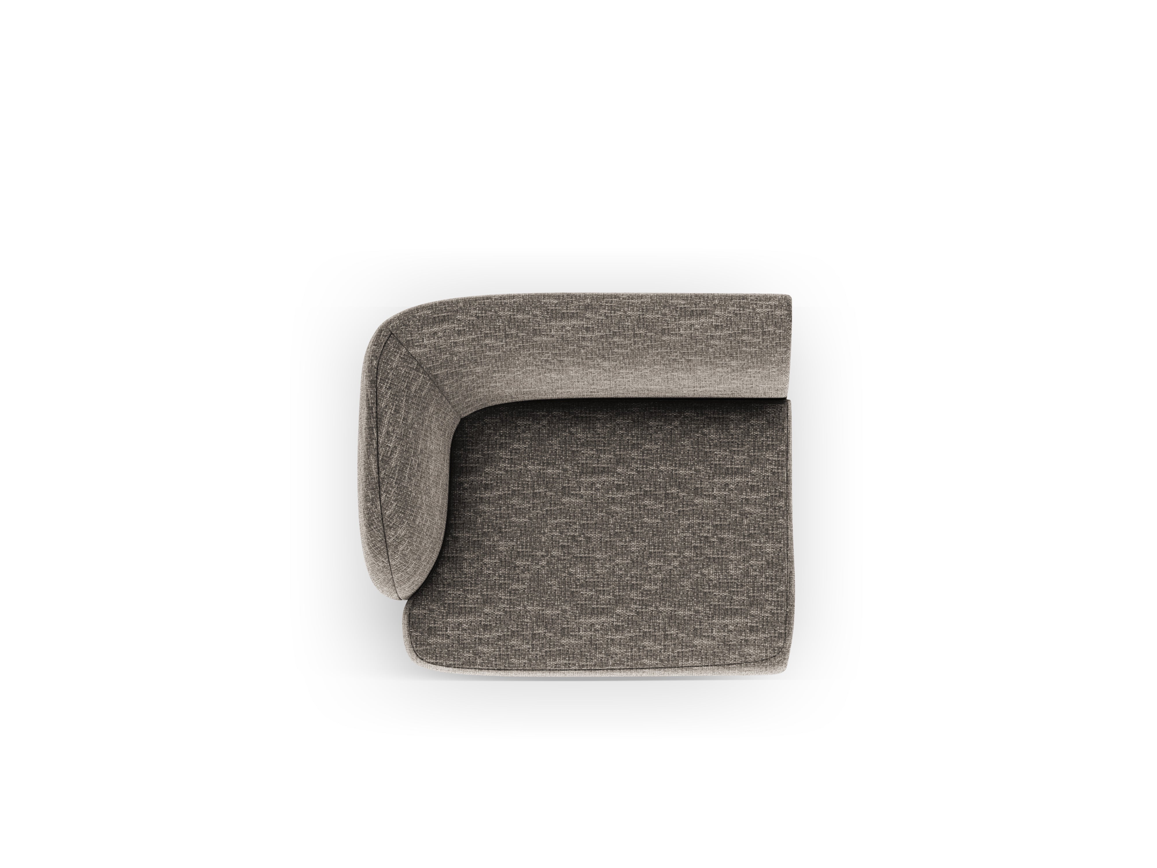 Modulares Sofa MILEY - linkes Modul in grauem, seidigem Chenille
