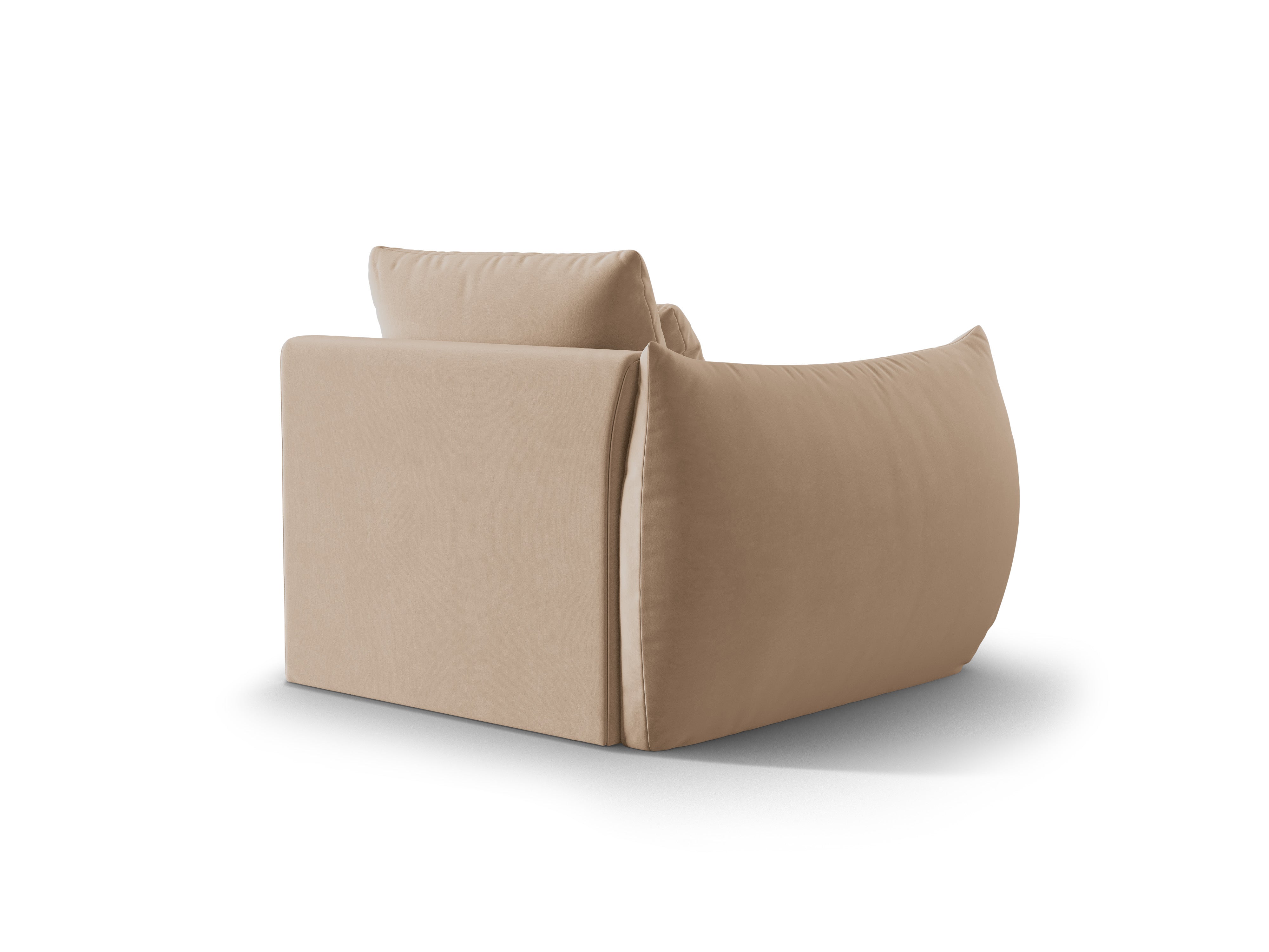 Sofa modułowa aksamitna BLOOM - element lewostronny piaskowy