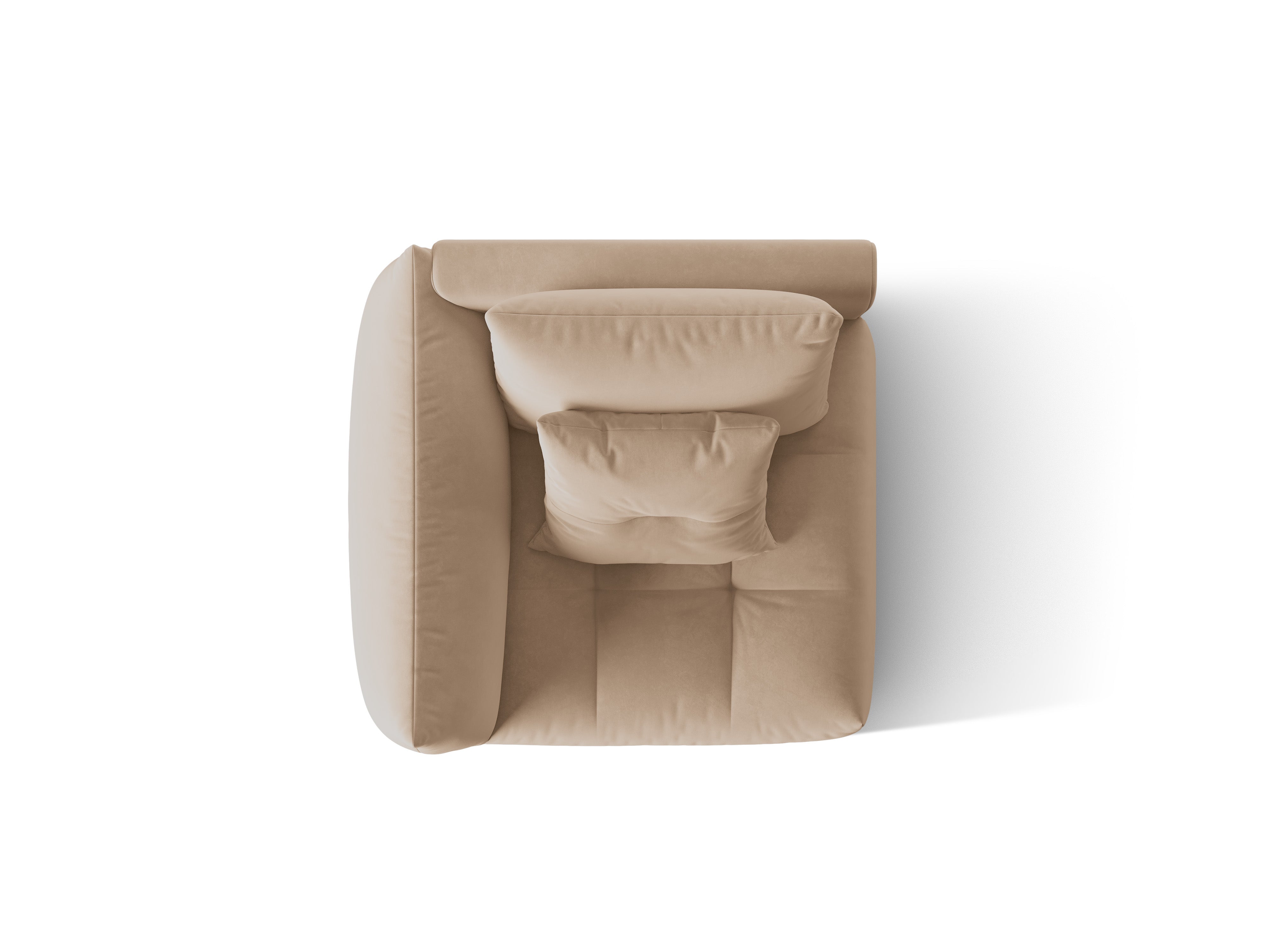 Sofa modułowa aksamitna BLOOM - element lewostronny piaskowy
