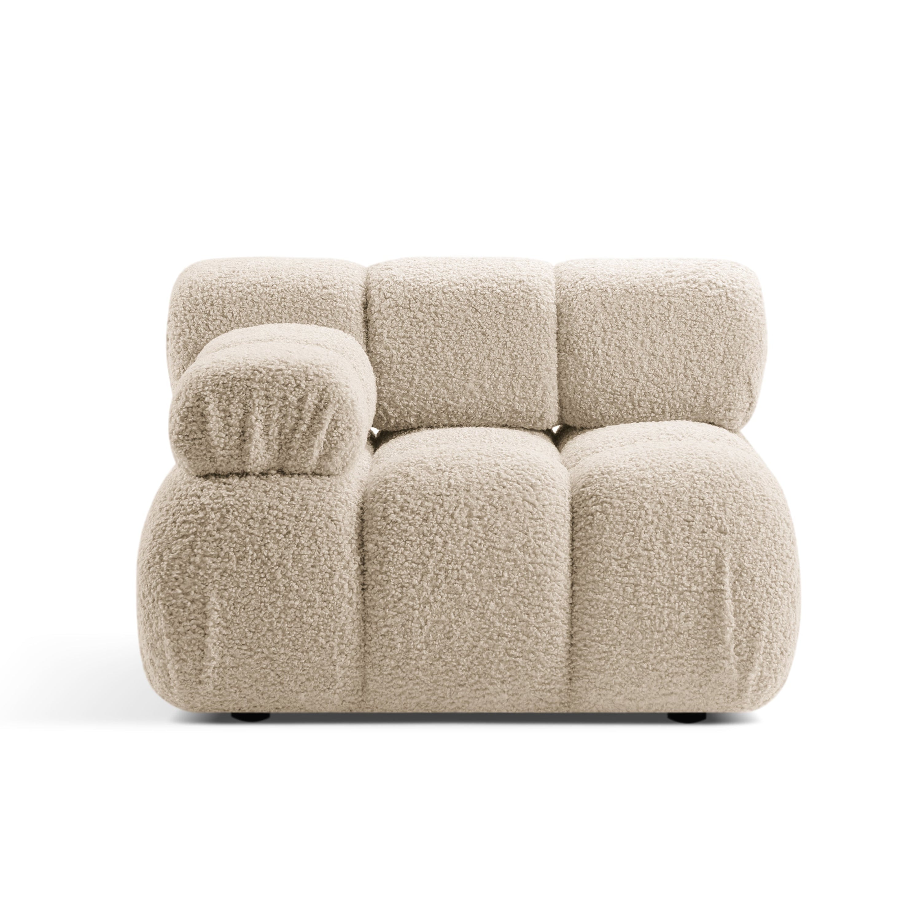 Modulares Sofa BELLIS - linkes Modul in beigem Boucle