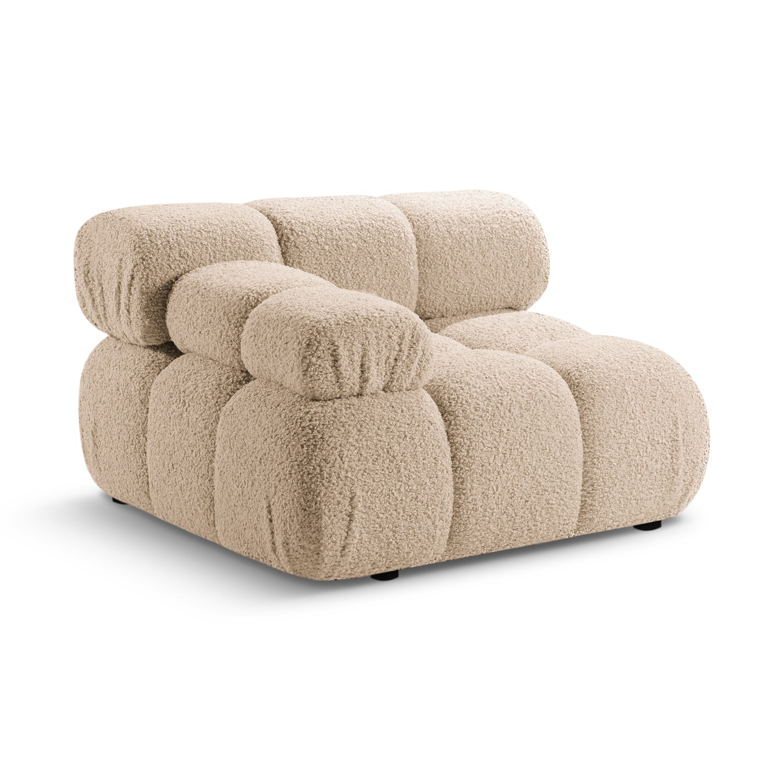 Modulares Sofa BELLIS - linkes Element in sandfarbener Boucle