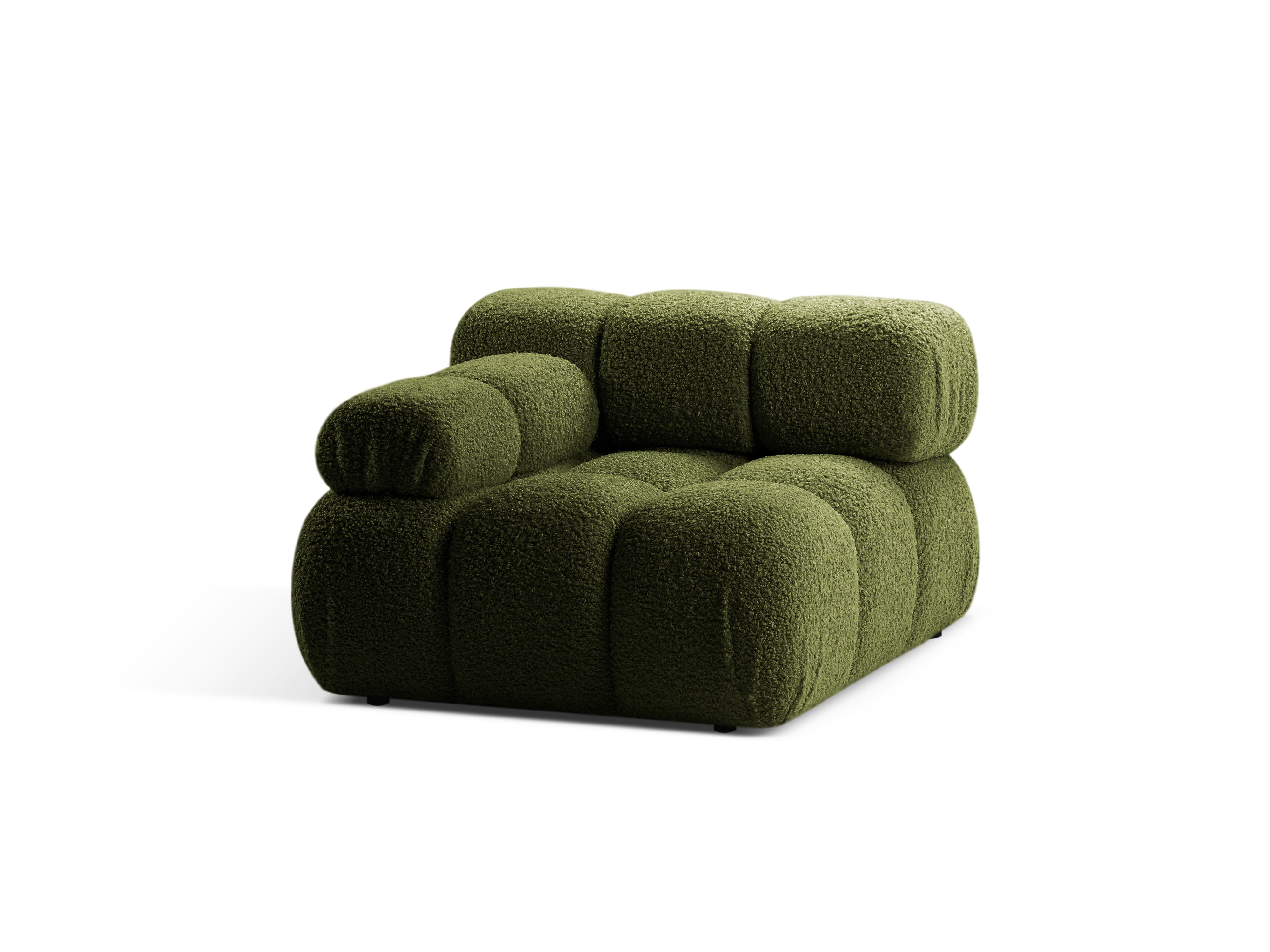 Modulares Sofa BELLIS - linkes Modul in grünem Boucle