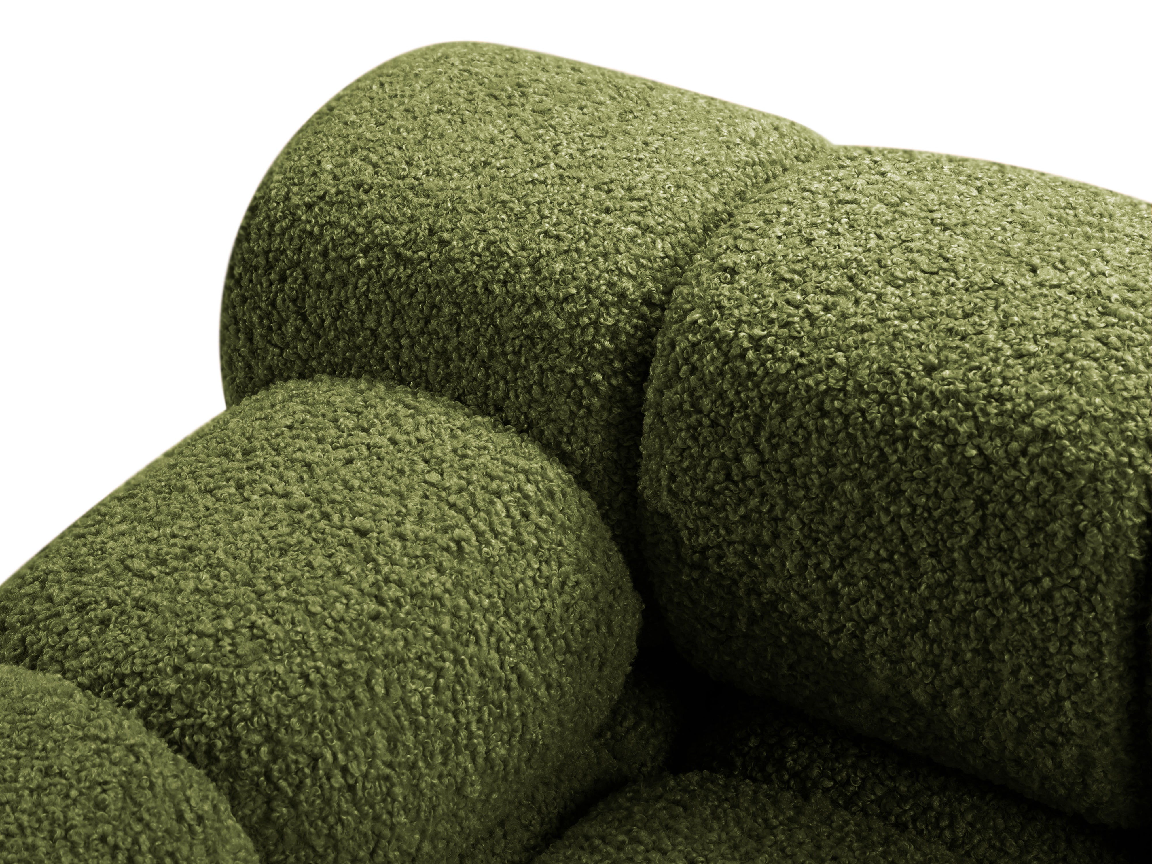 Modulares Sofa BELLIS - linkes Modul in grünem Boucle