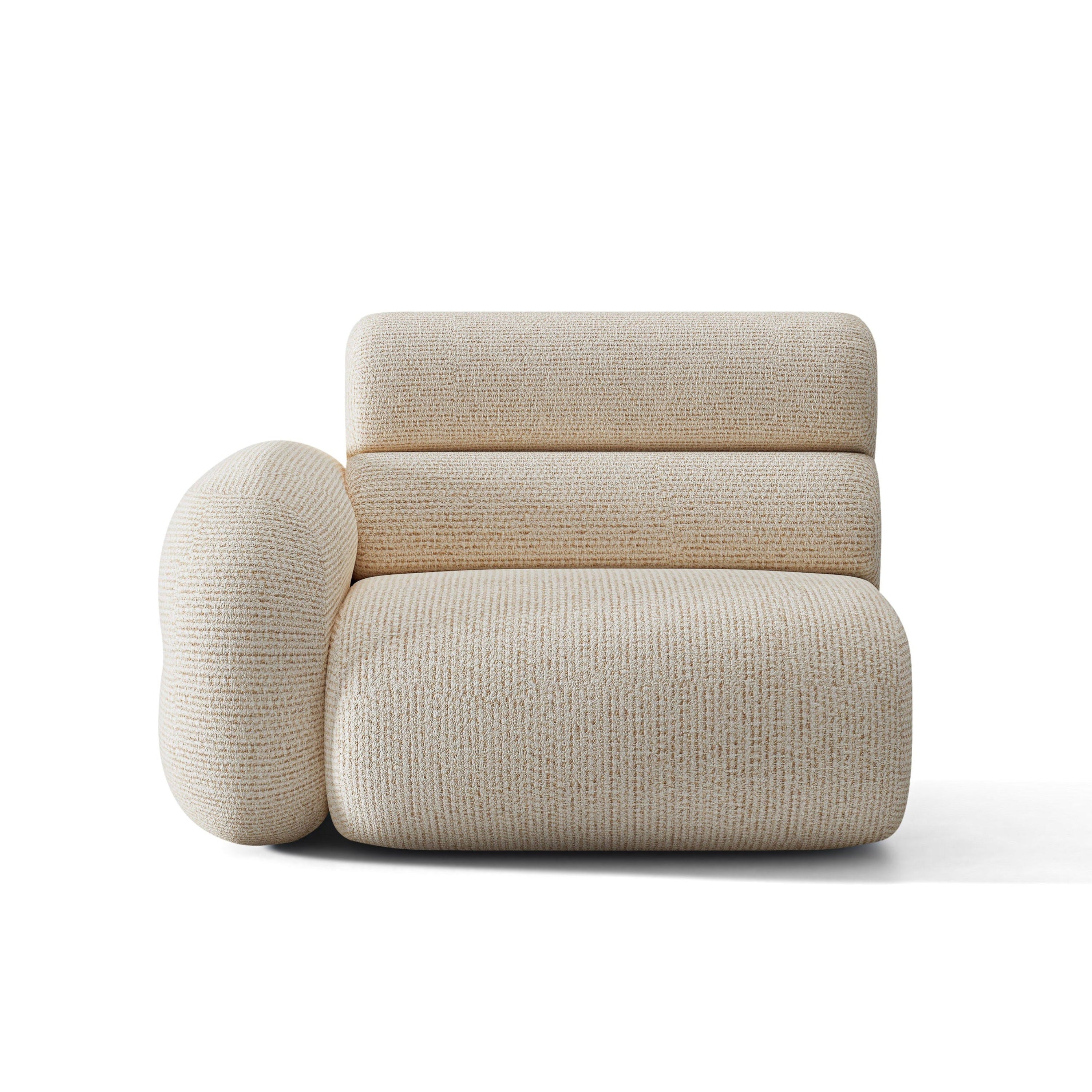 Modulares Sofa NEO - linkes Element in beigem Melange