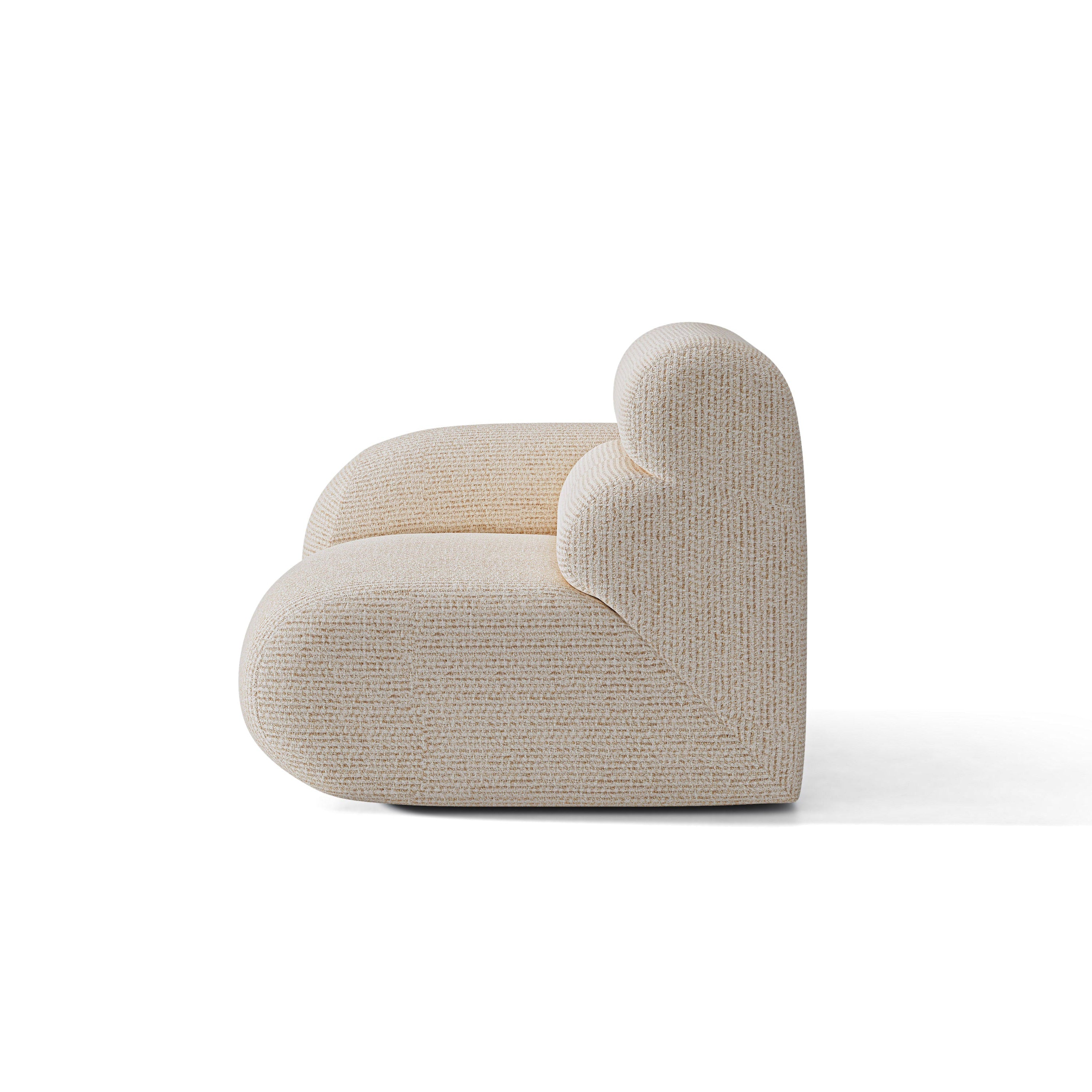 Modulares Sofa NEO - linkes Element in beigem Melange