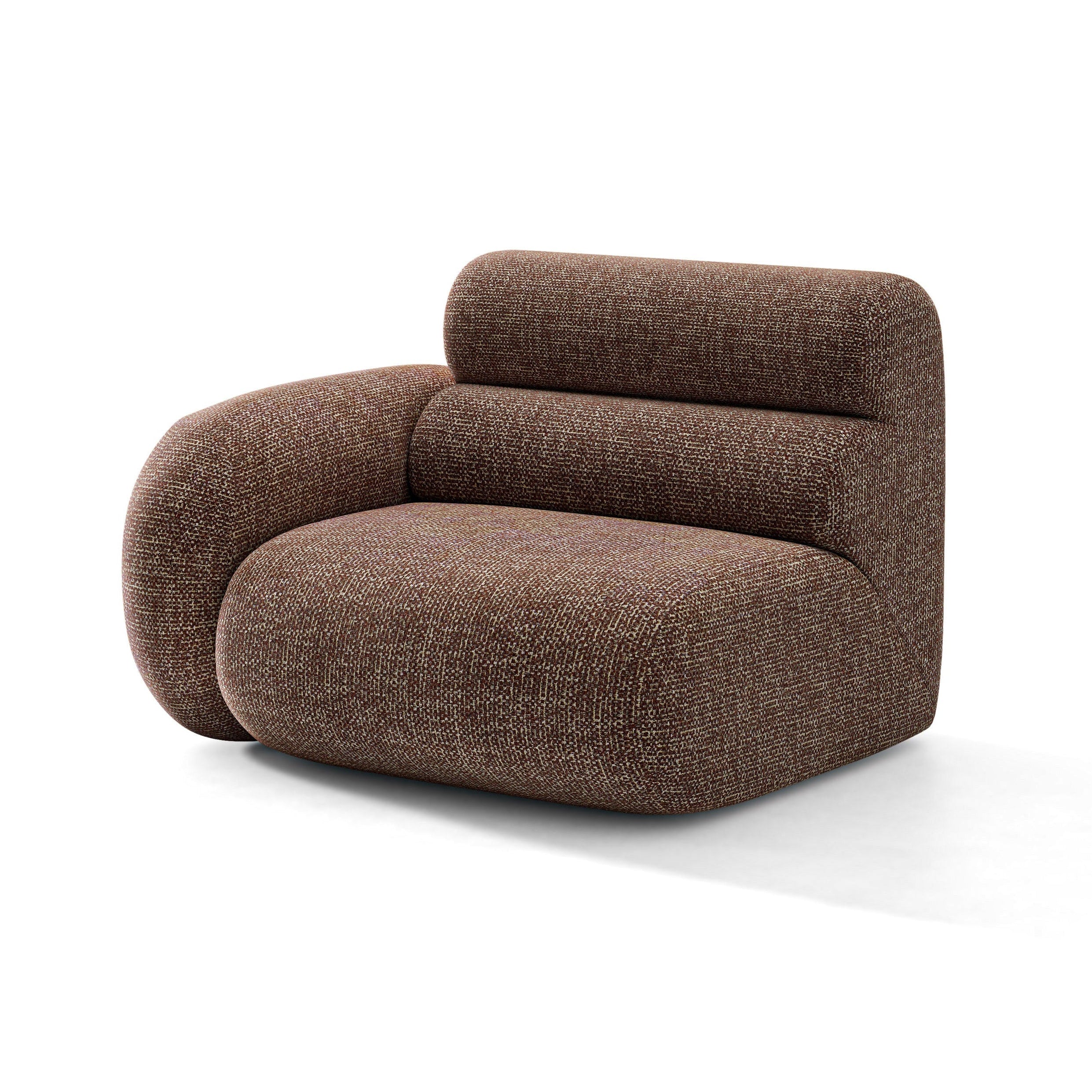 Modulares Sofa NEO - linkes Modul in braunem Melange