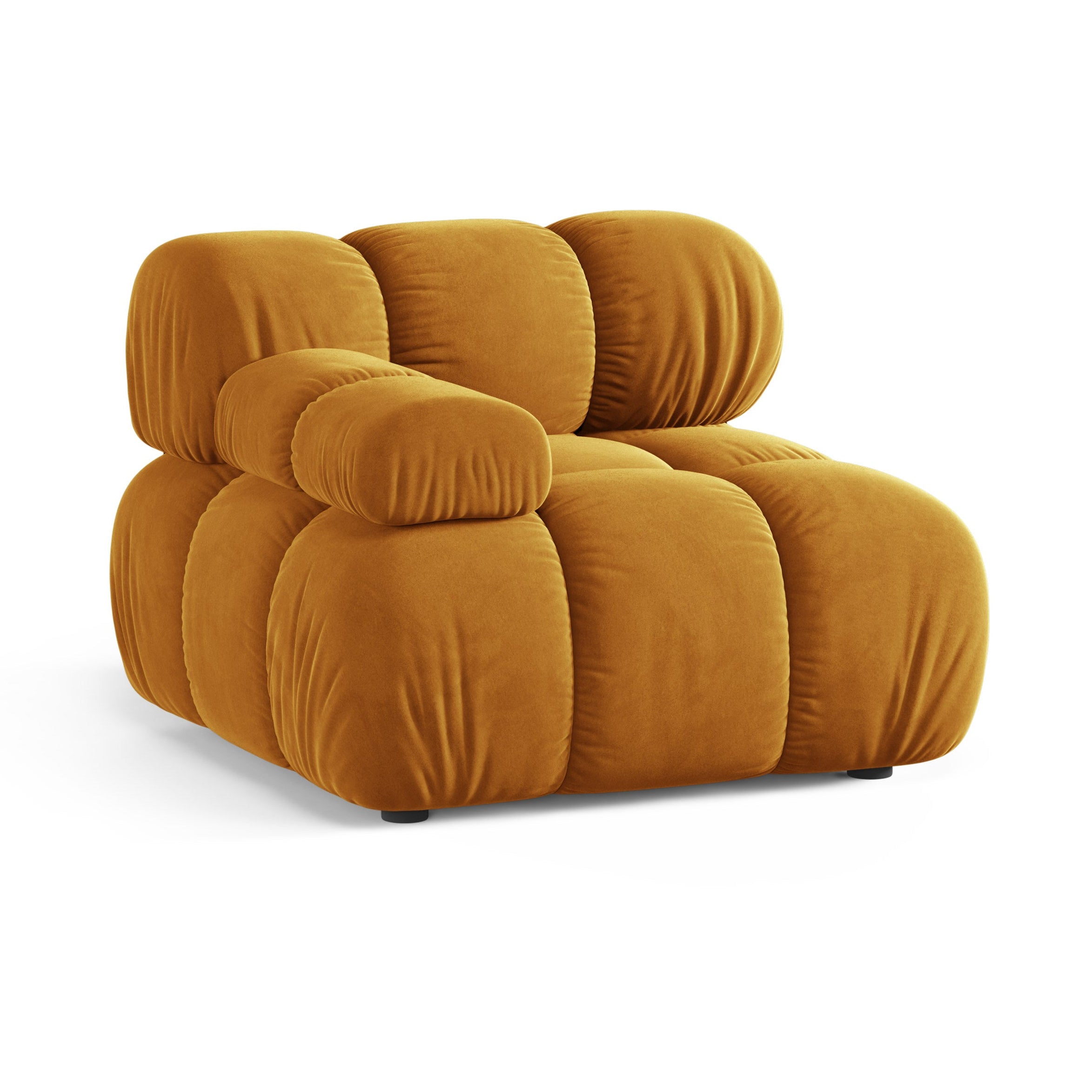 Modulares Sofa BELLIS - linkes Modul aus senfgelbem Samt