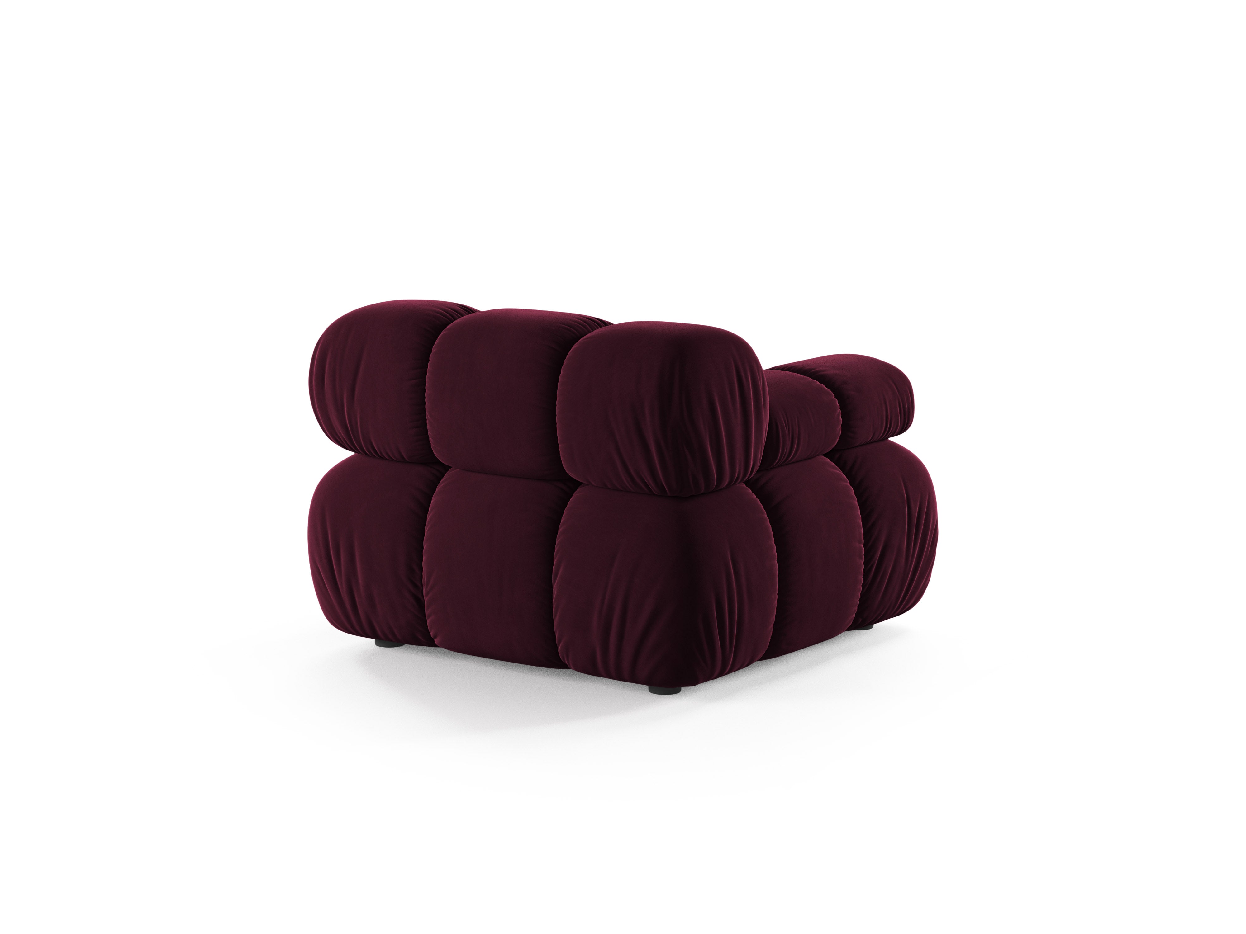 Modulares Sofa BELLIS - linkes Modul aus burgunderfarbenem Samt
