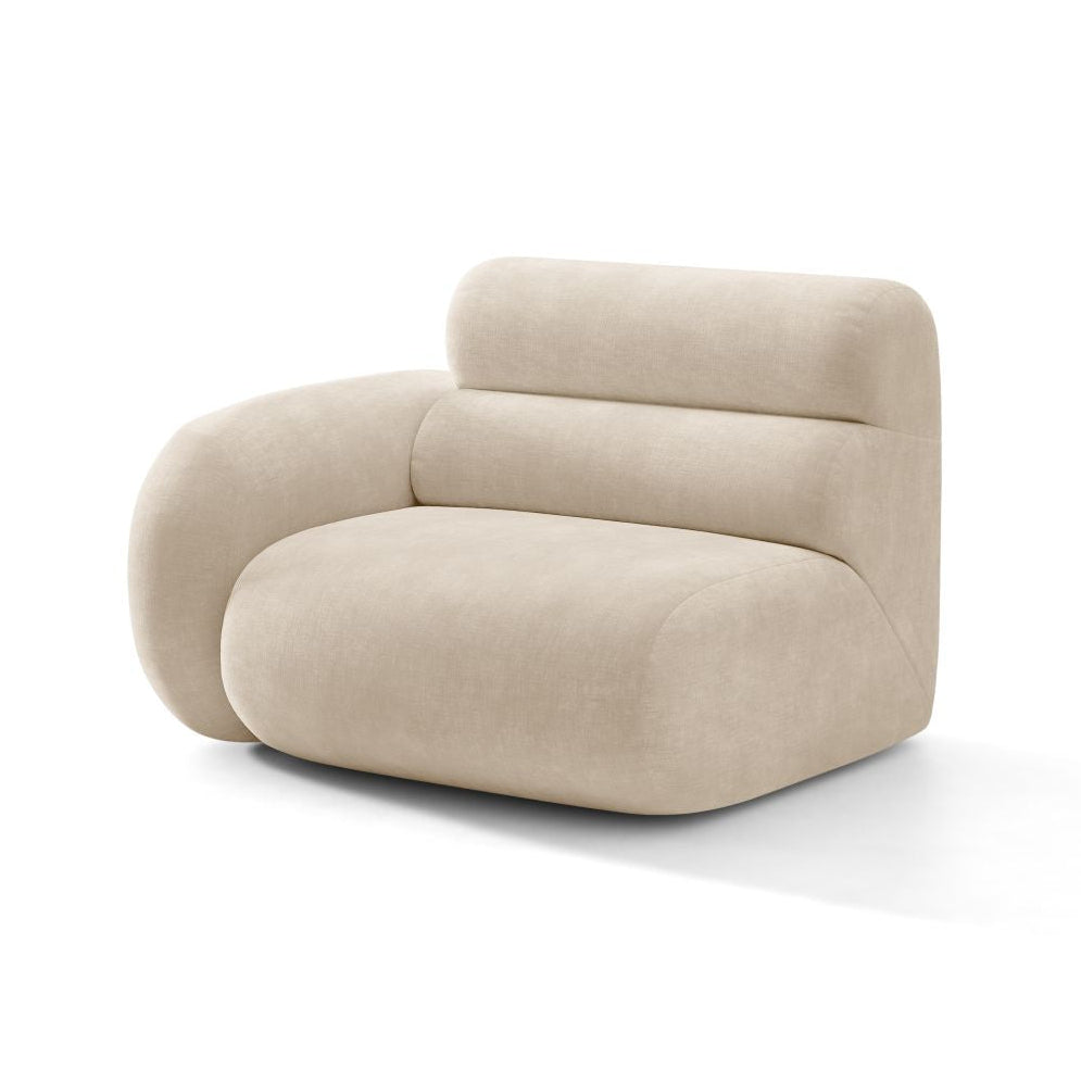 Modulares Sofa NEO - linkes Modul in hellbeigem Chenille