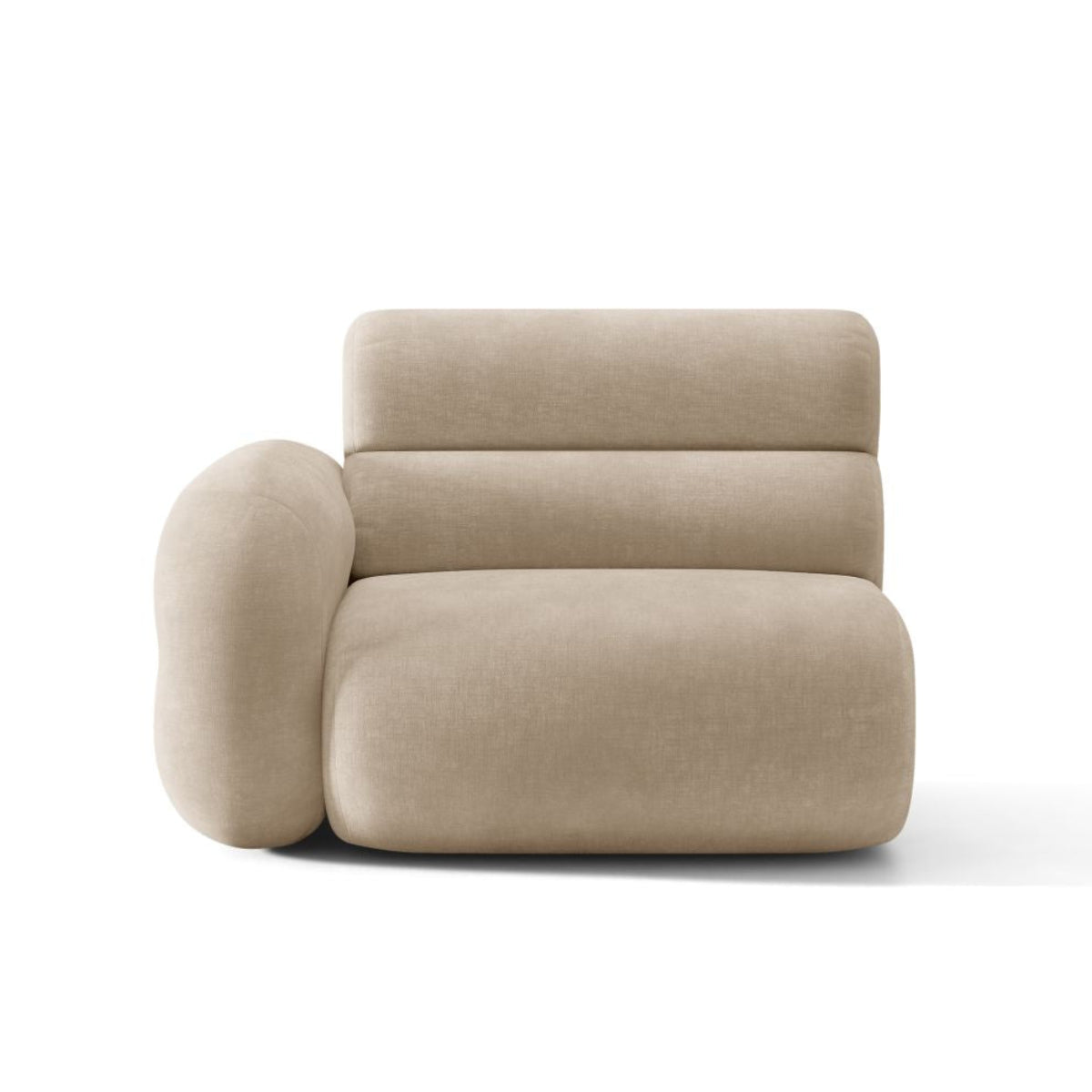 Modulares Sofa NEO - linkes Modul in beigem Chenille