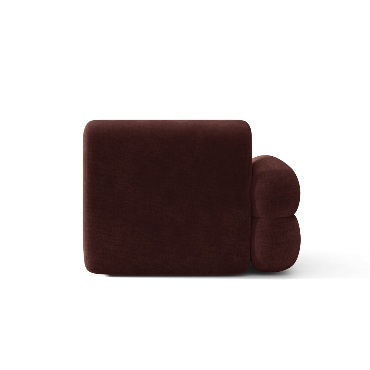 Modulares Sofa NEO - linkes Modul aus kirschfarbenem Chenille