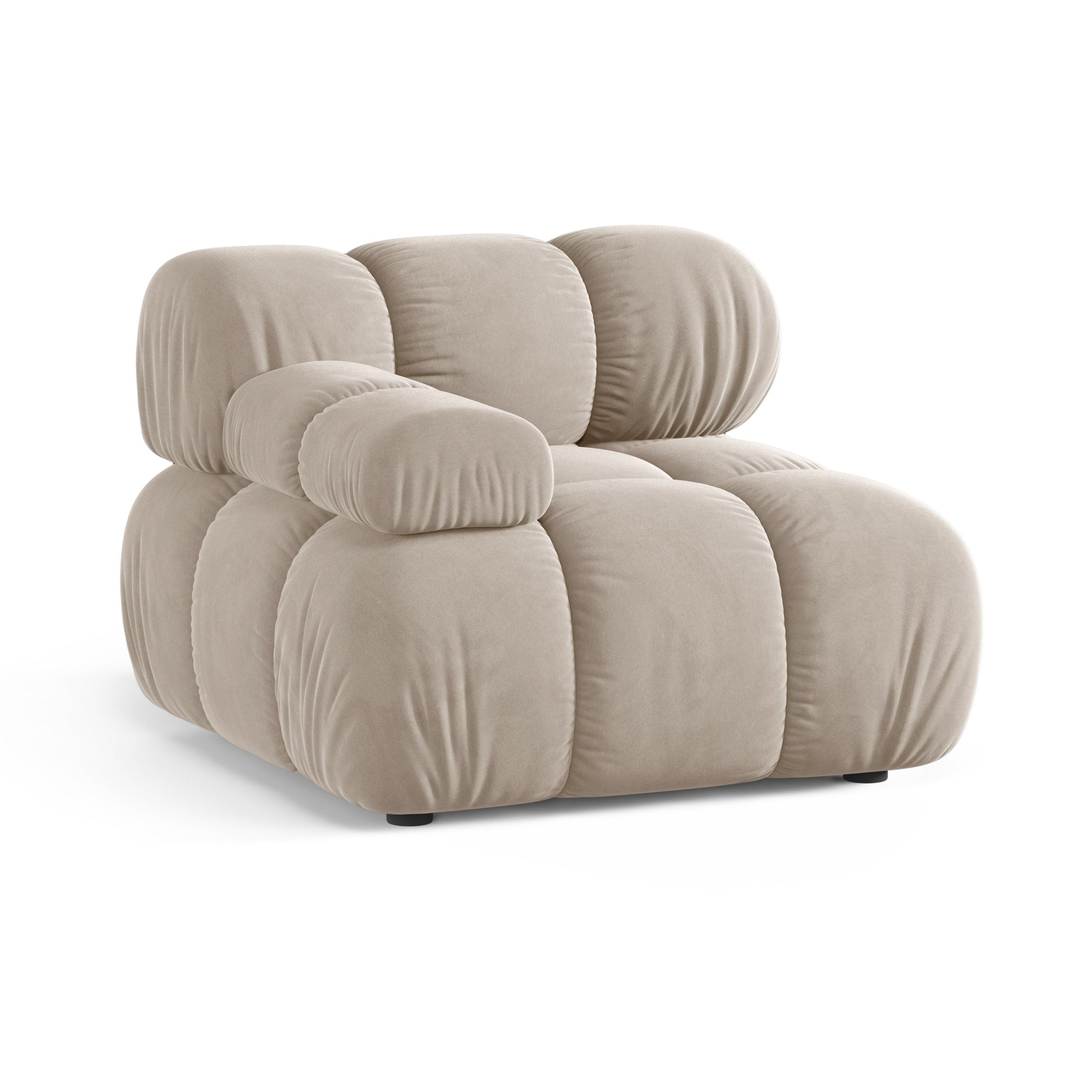 Modulares Samtsofa BELLIS - linkes Modul in Beige