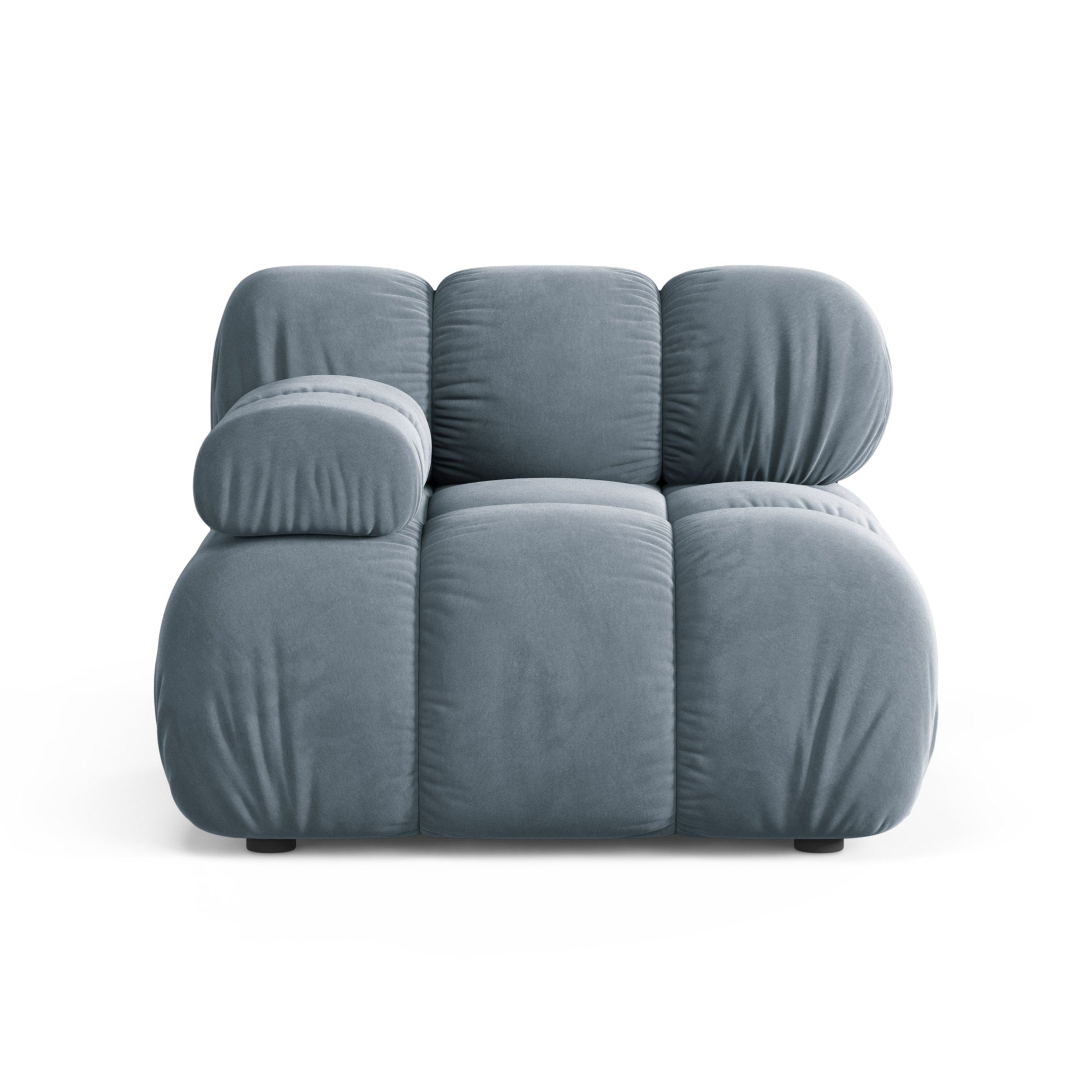 Sofa modulare aus Samt BELLIS - linkes Modul in Blau