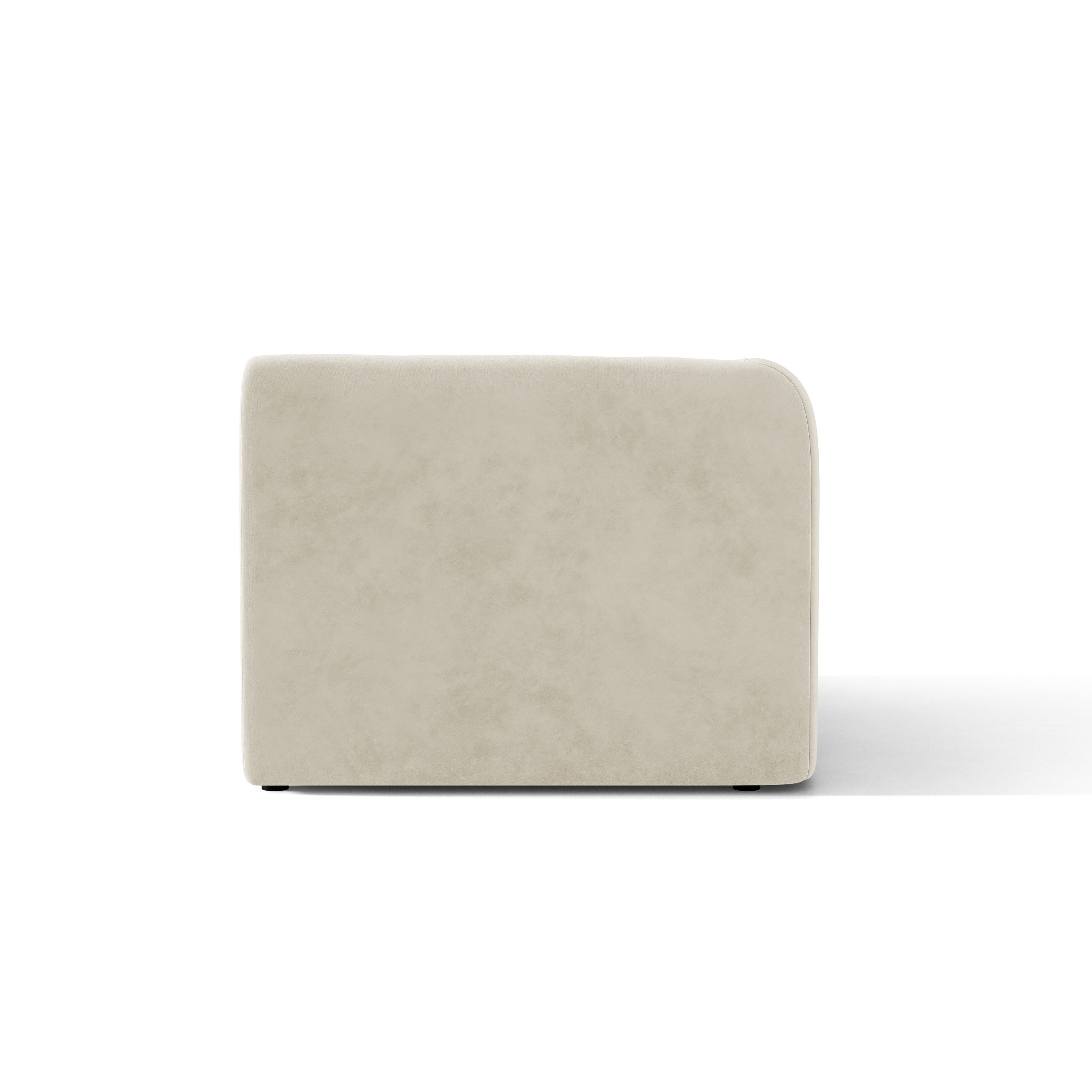 Modulares Samtsofa MILEY - linkes Modul in hellbeige