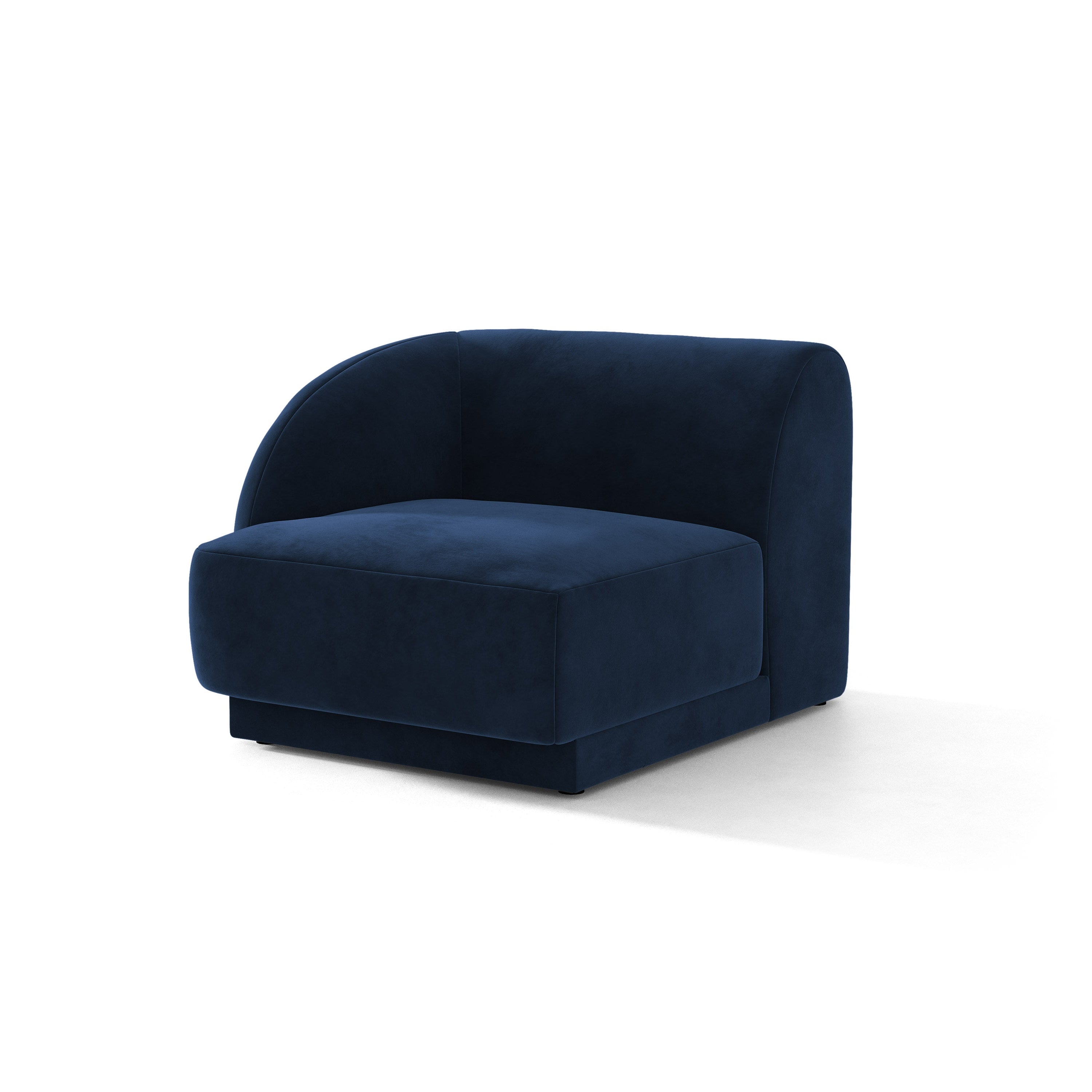 Sofa modułowa aksamitna MILEY - moduł lewostronny granat królewski do salonu