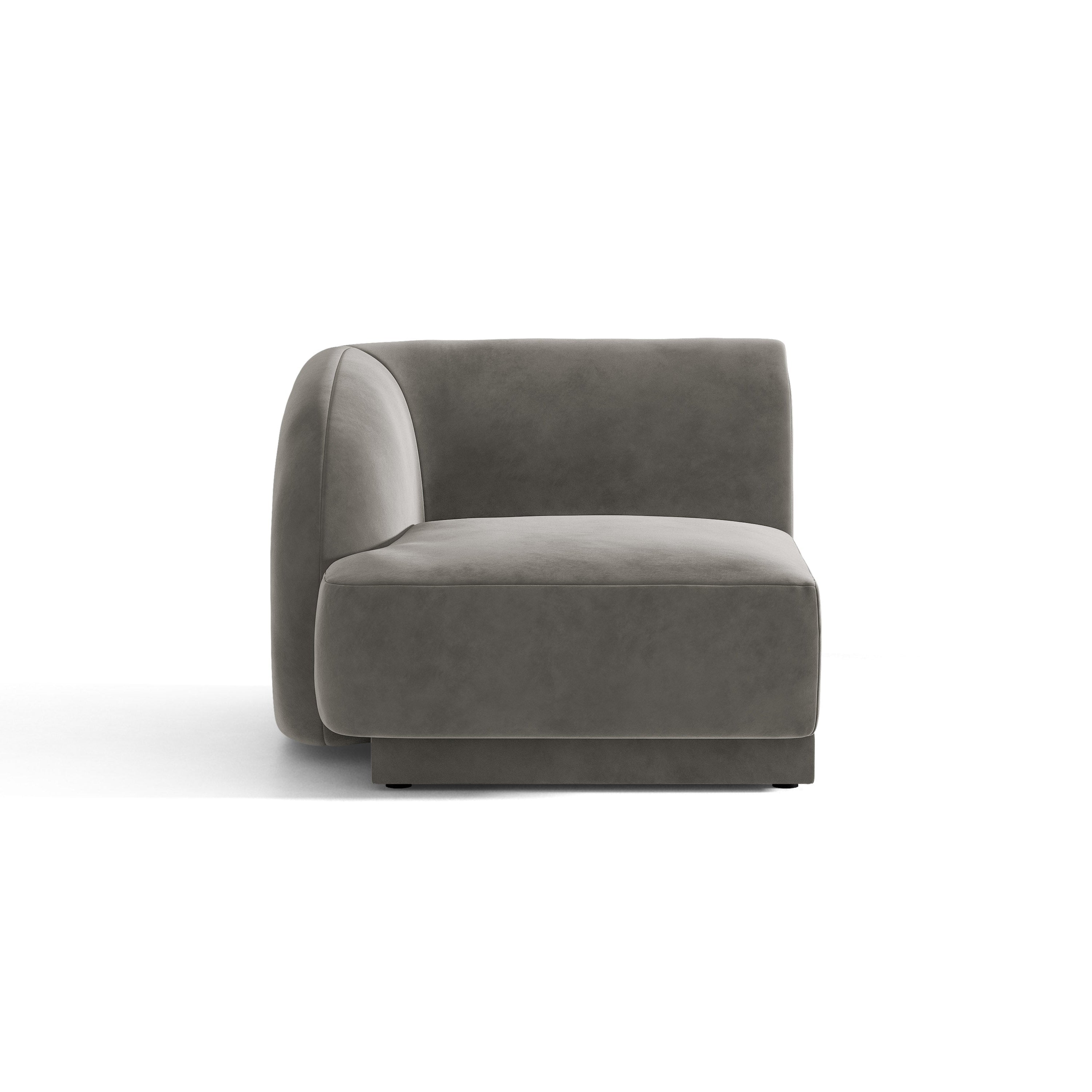 Sofa modułowa aksamitna MILEY - moduł lewostronny jasnoszary – Micadoni