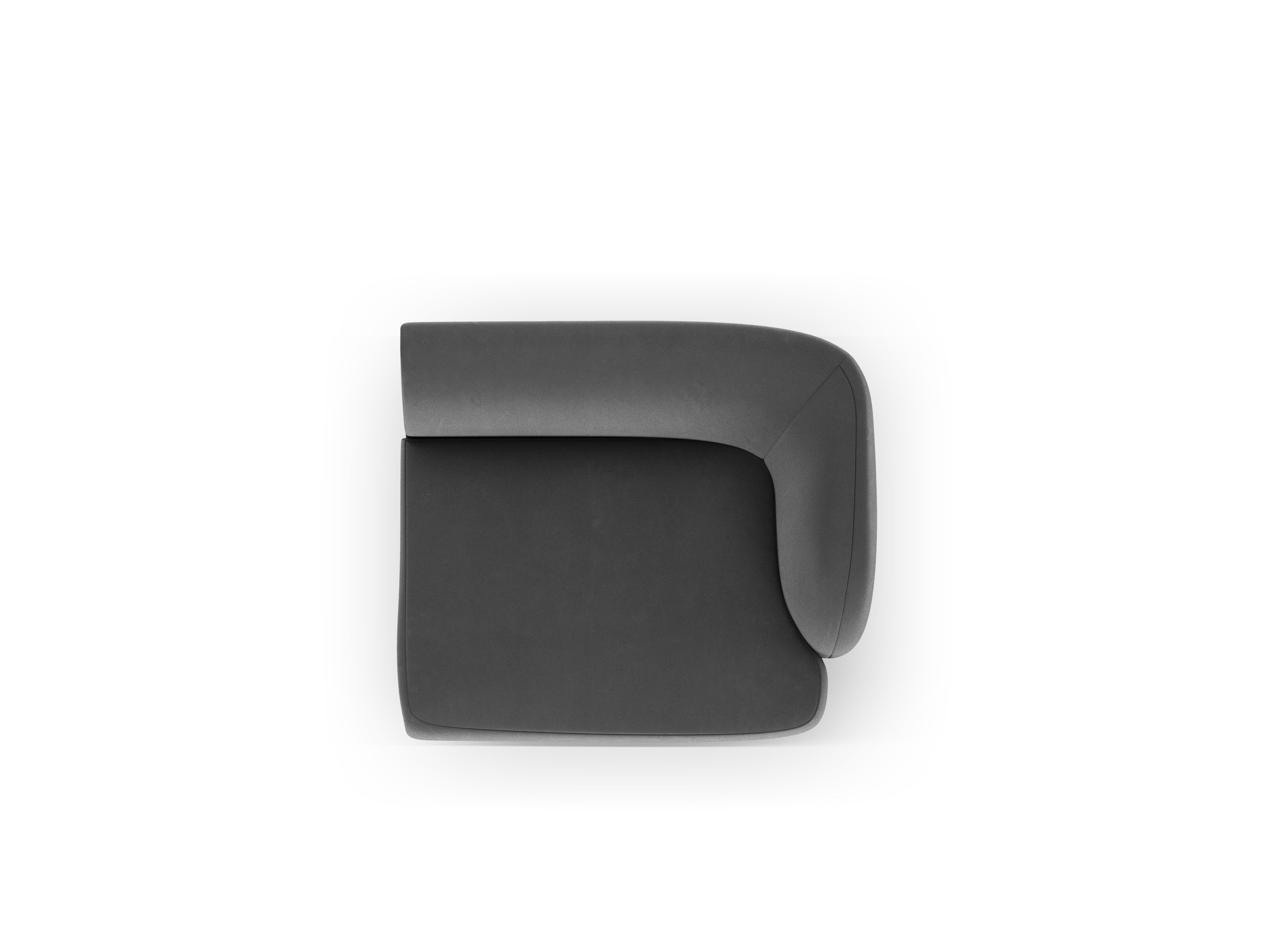 Velvet modular sofa MILEY - right-side module gray
