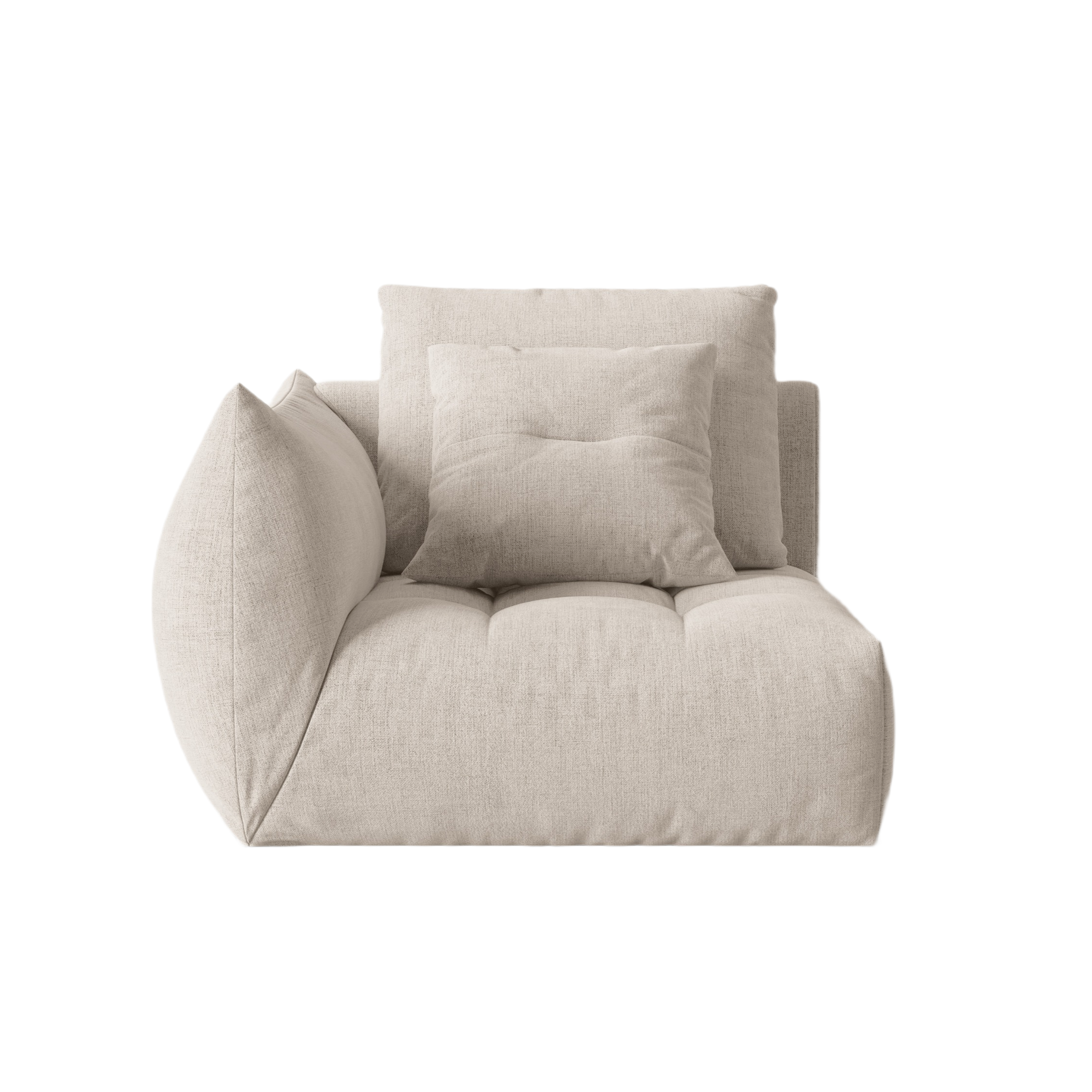 Sofa modułowa BLOOM - element lewostronny ciemnobeżowy szenil
