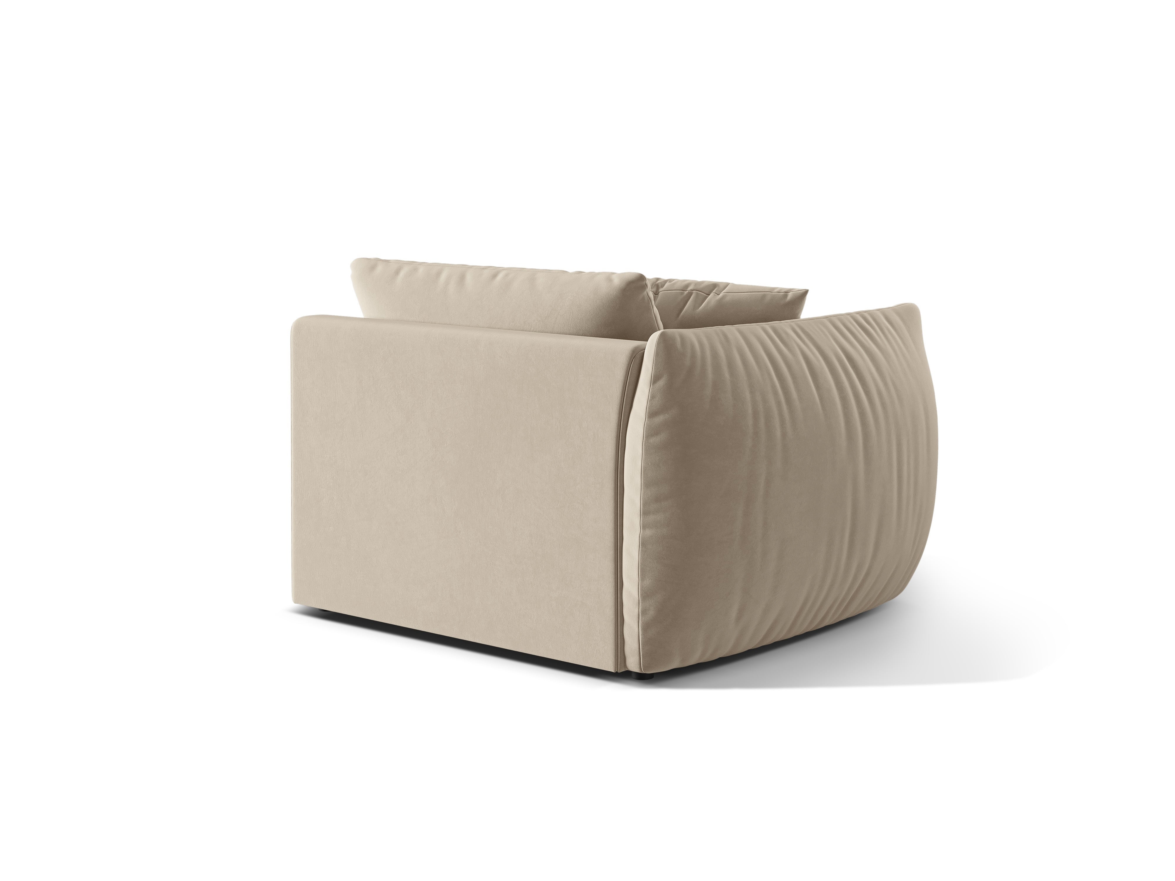 Modulares Samtsofa CHRIS - breites linkes Element ecru