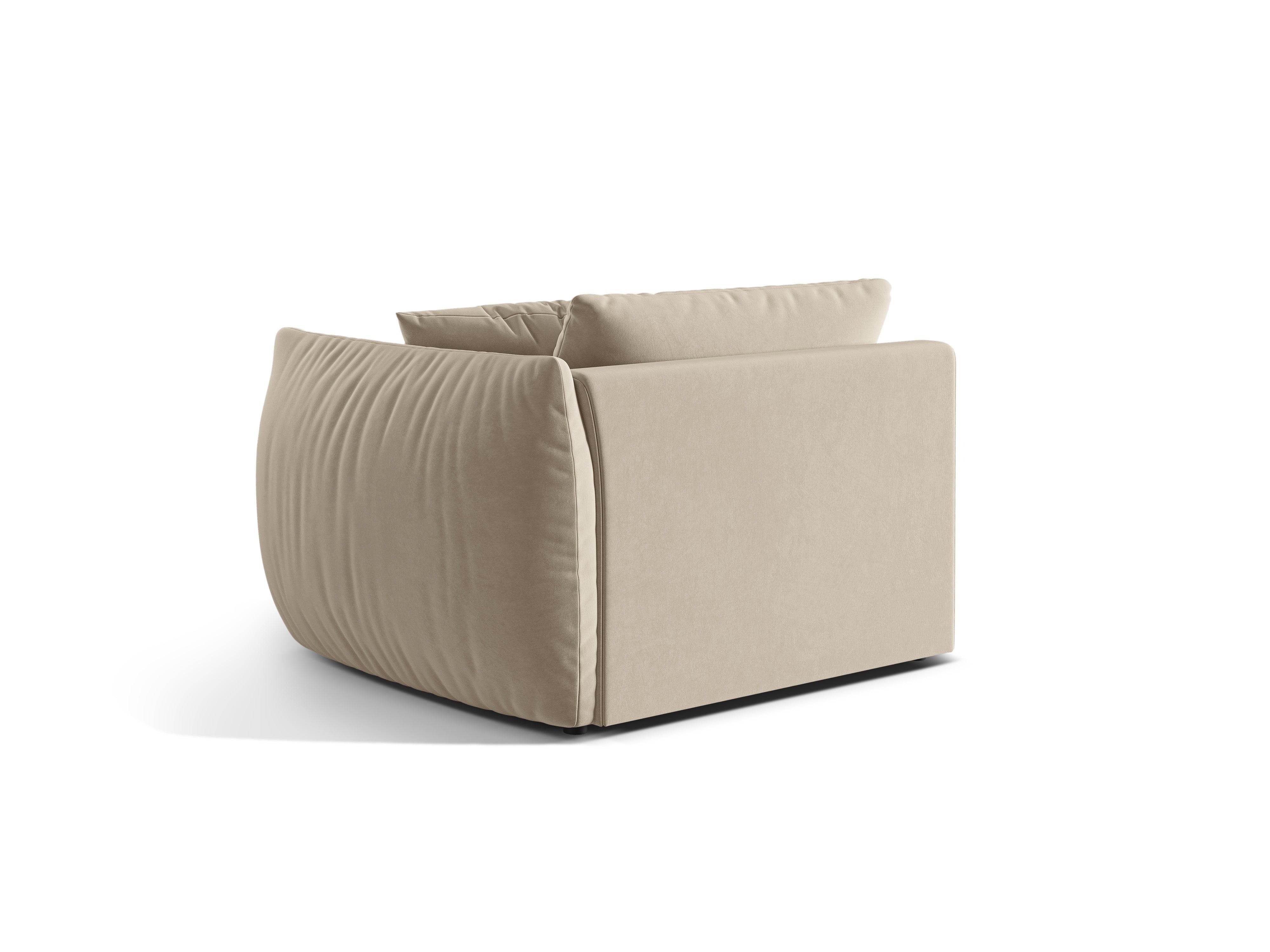 Modulares Samtsofa CHRIS - breites rechte Element ecru
