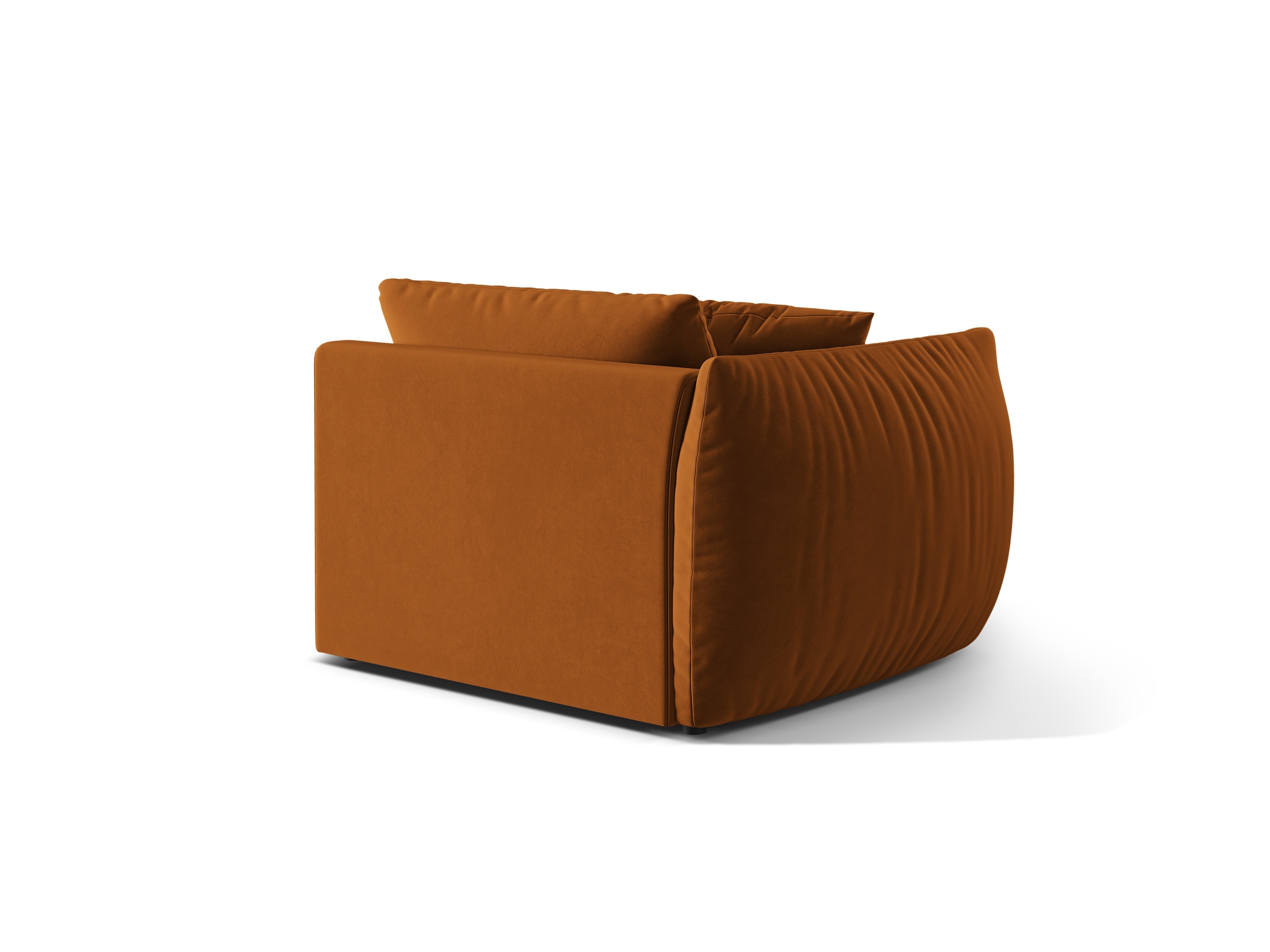 Modulares Samtsofa CHRIS - breites linkes Element Terrakotta