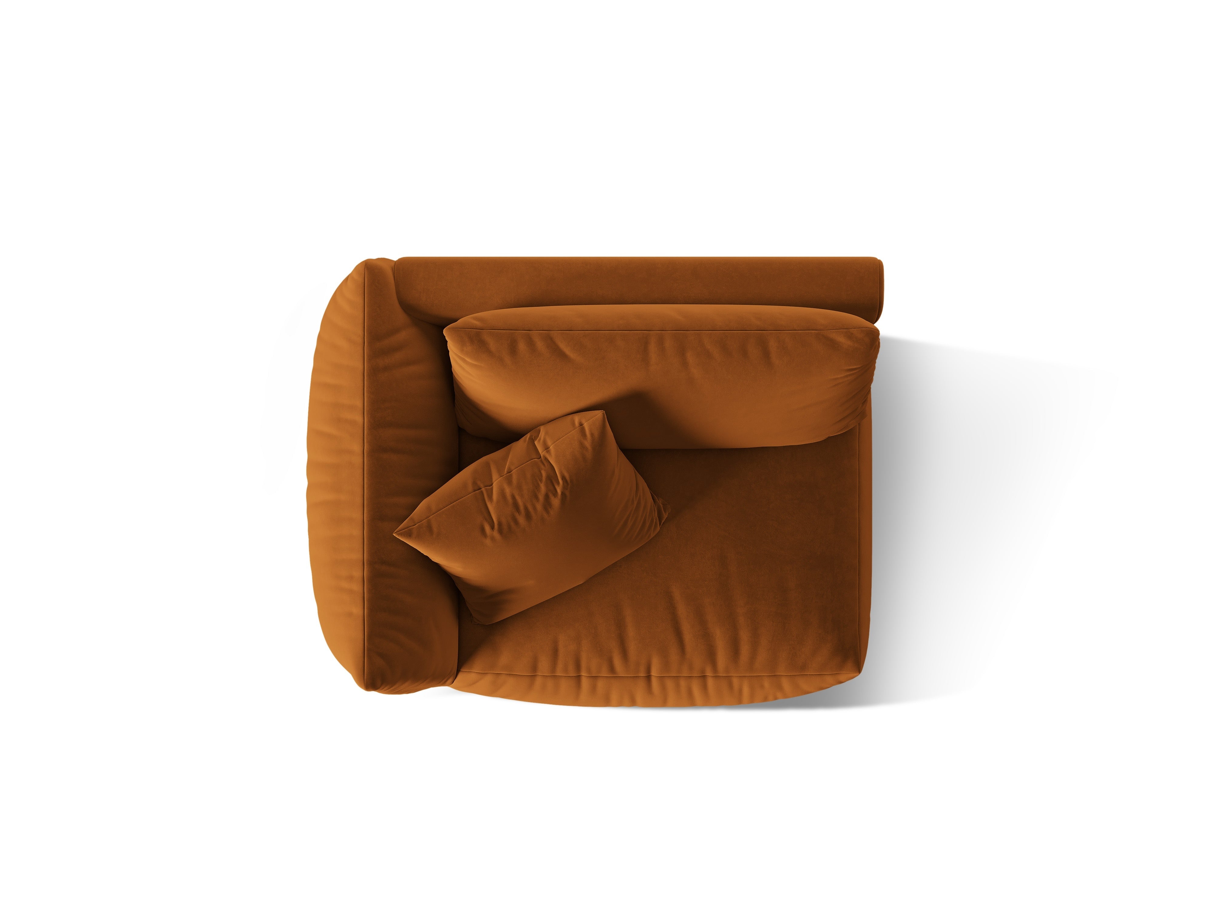 Modulares Samtsofa CHRIS - breites linkes Element Terrakotta