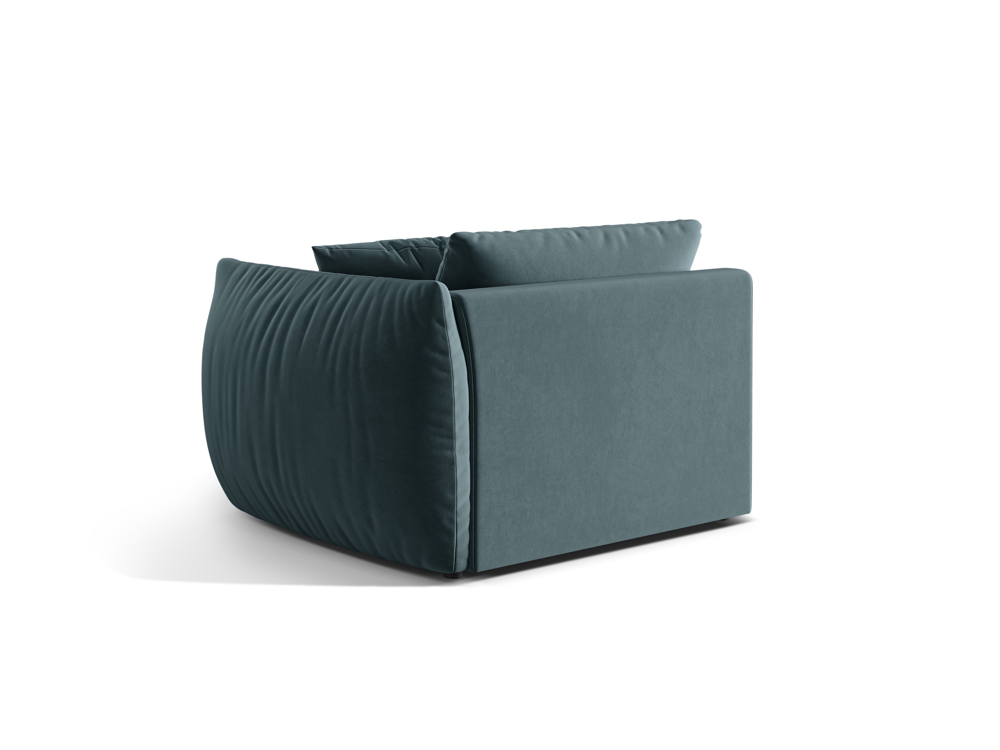 Modulares Samtsofa CHRIS - breites Element rechts in Hellblau