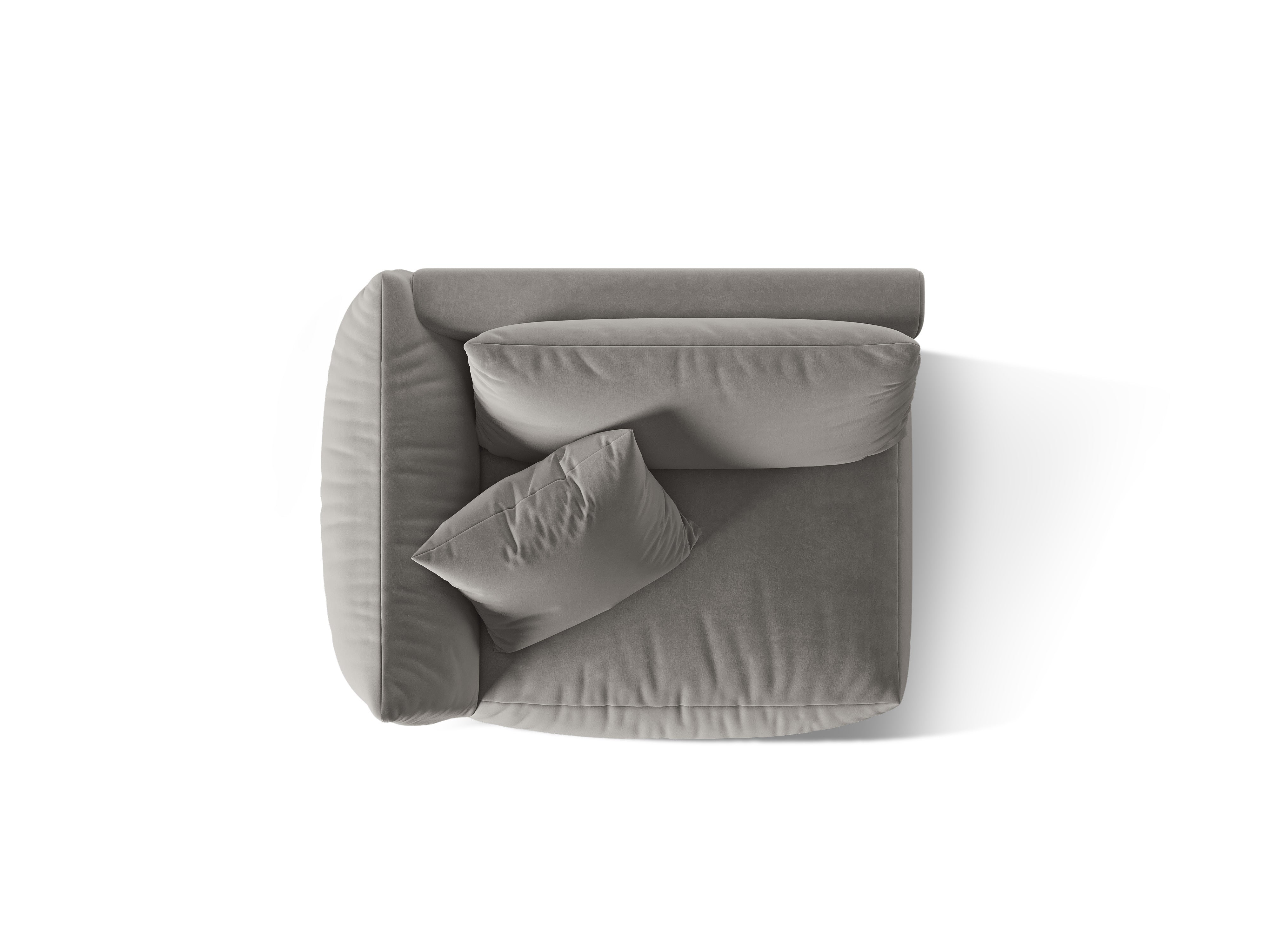Modulares Samtsofa CHRIS - breites linkes Element in Grau