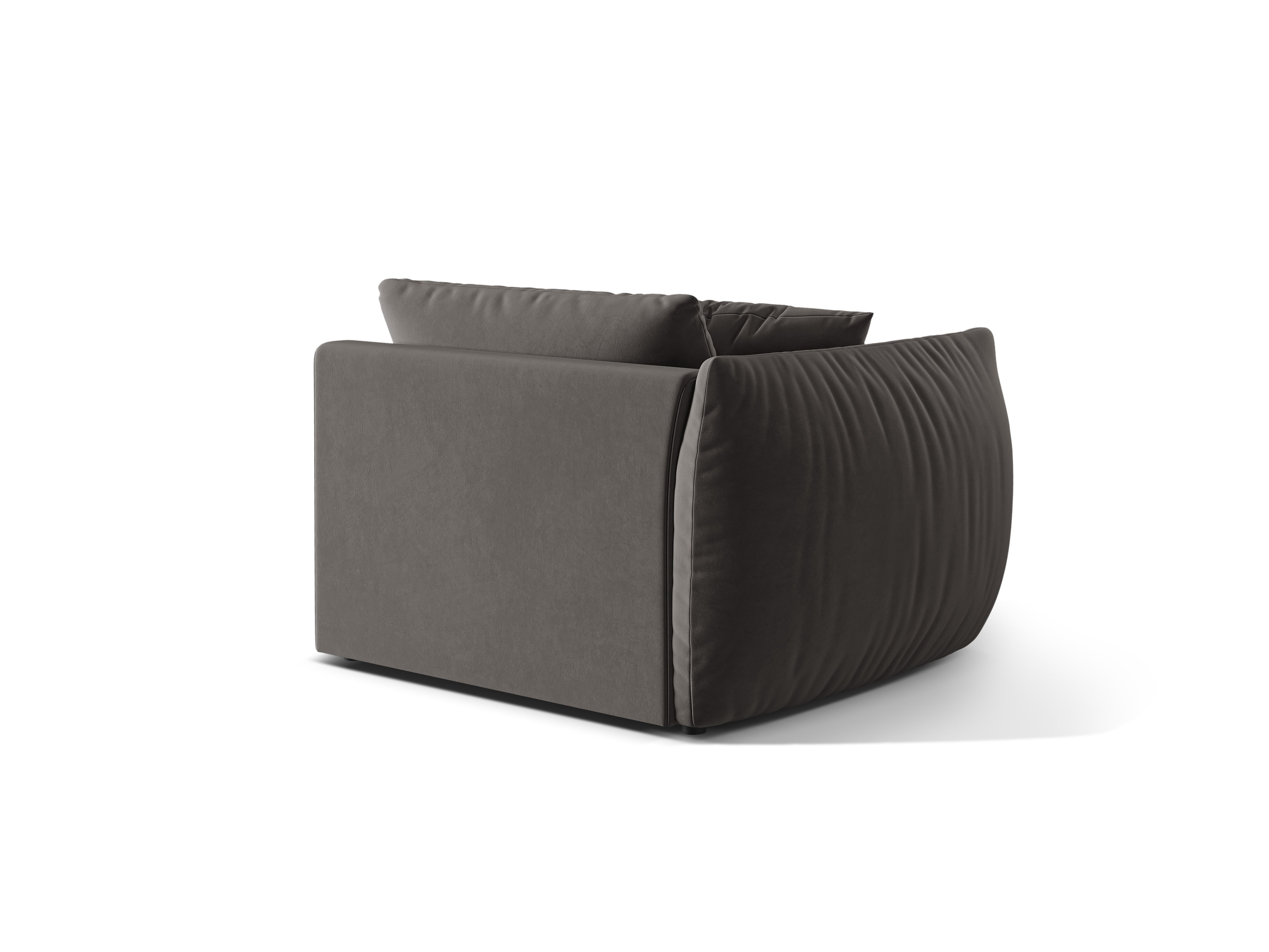 Modulares Samtsofa CHRIS - breites linkes Element in Dunkelgrau