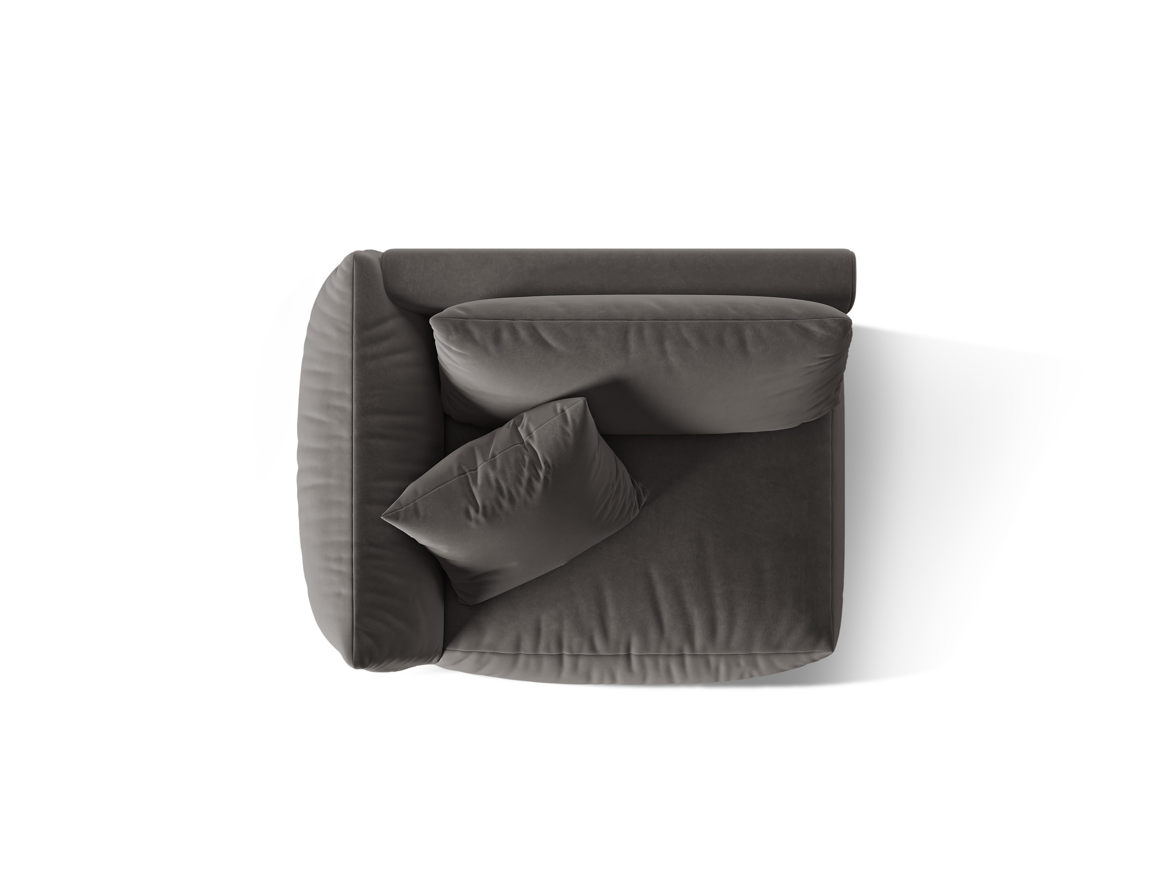 Modulares Samtsofa CHRIS - breites linkes Element in Dunkelgrau