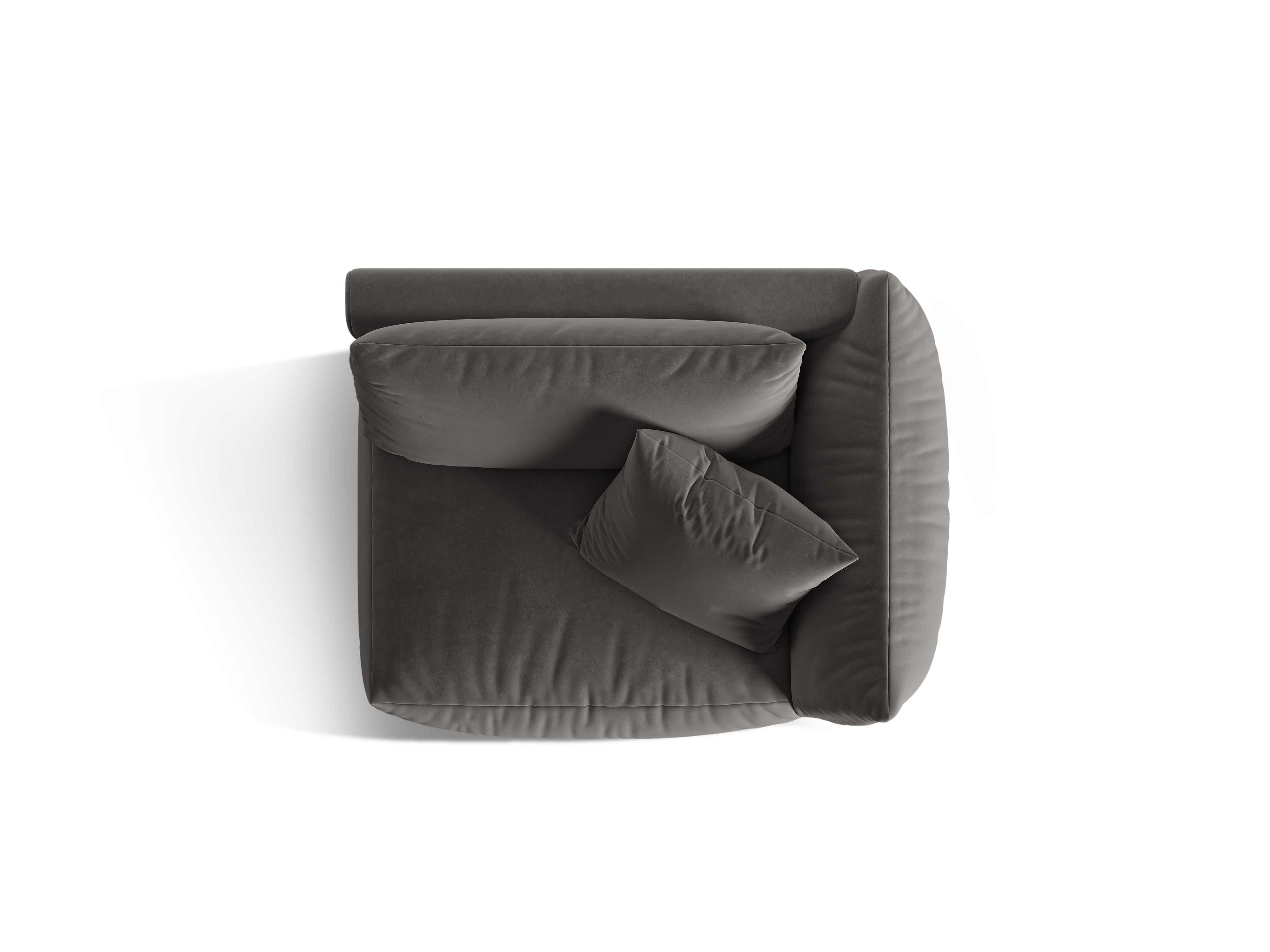Modulares Samtsofa CHRIS - rechte Element in Dunkelgrau