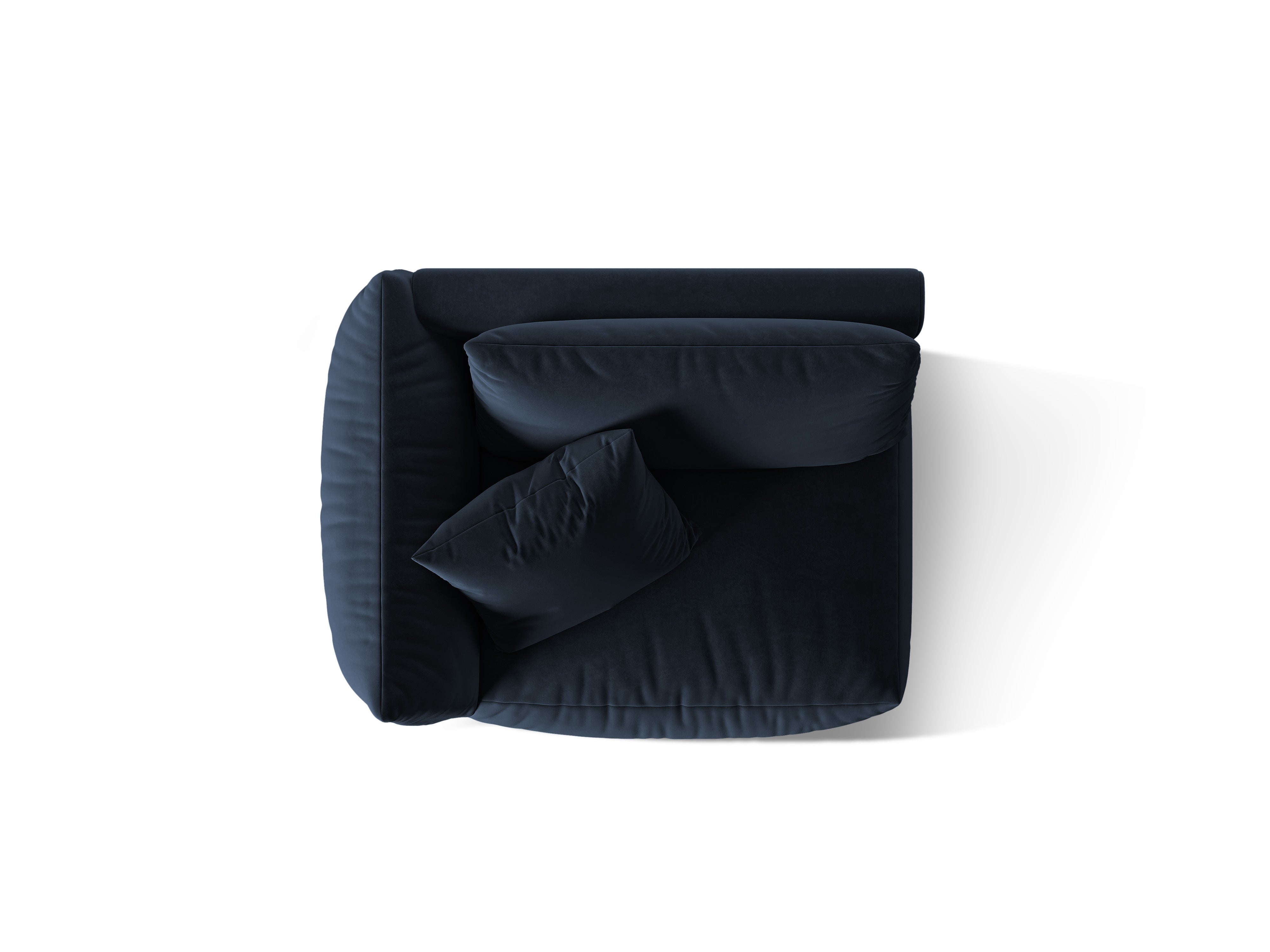 Modulares Samtsofa CHRIS - breites linkes Element in königsblau