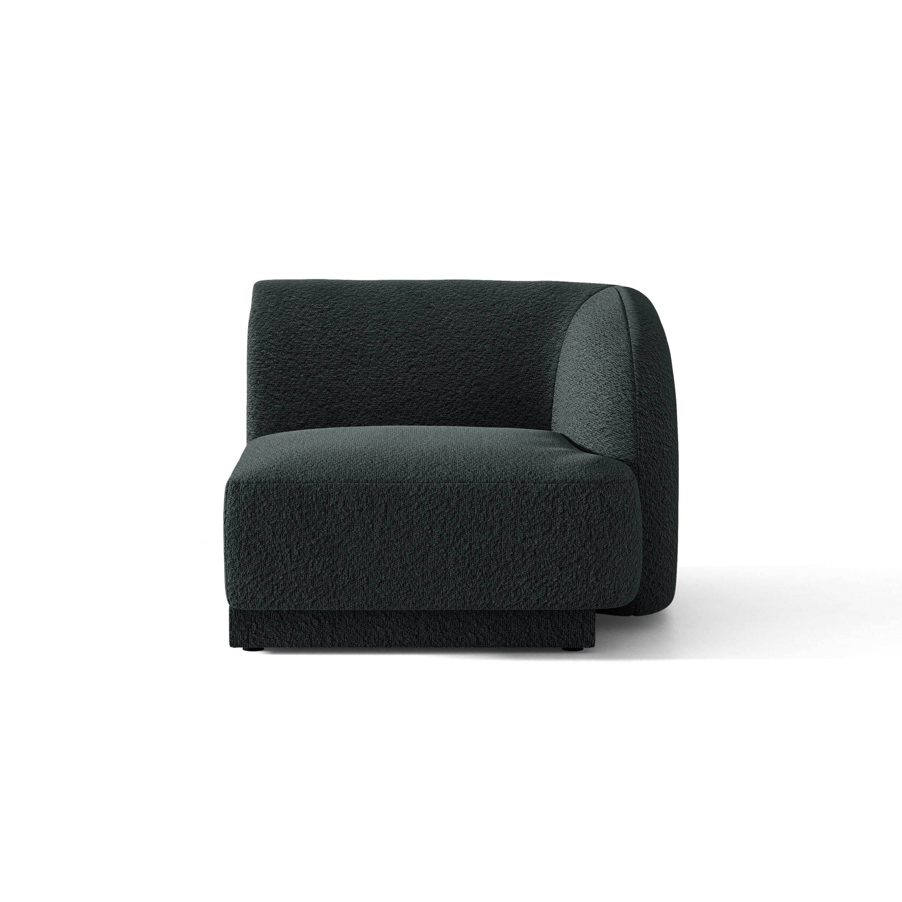 Modulares Sofa MILEY - rechtes Element in schwarzem Boucle