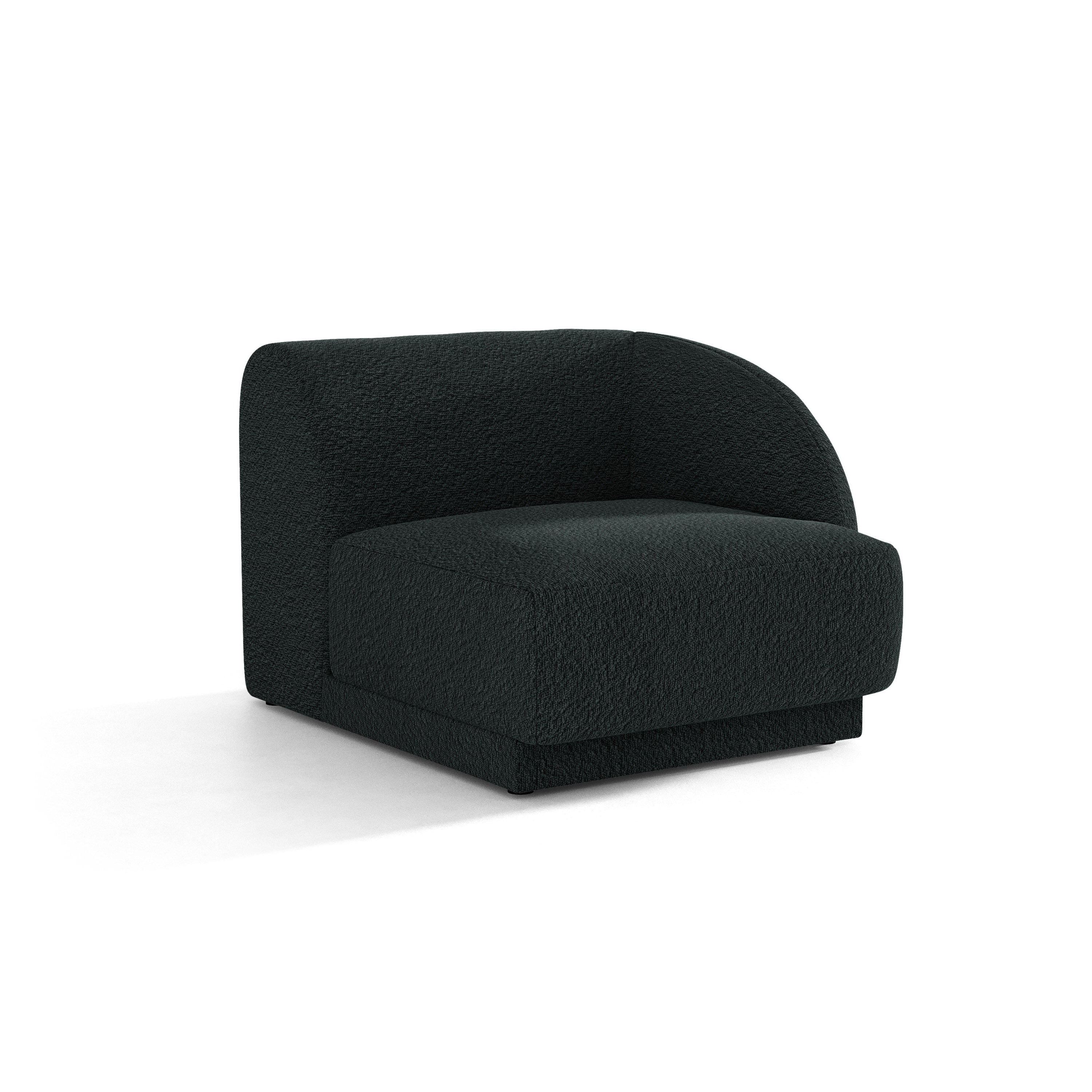 Modulares Sofa MILEY - rechtes Element in schwarzem Boucle