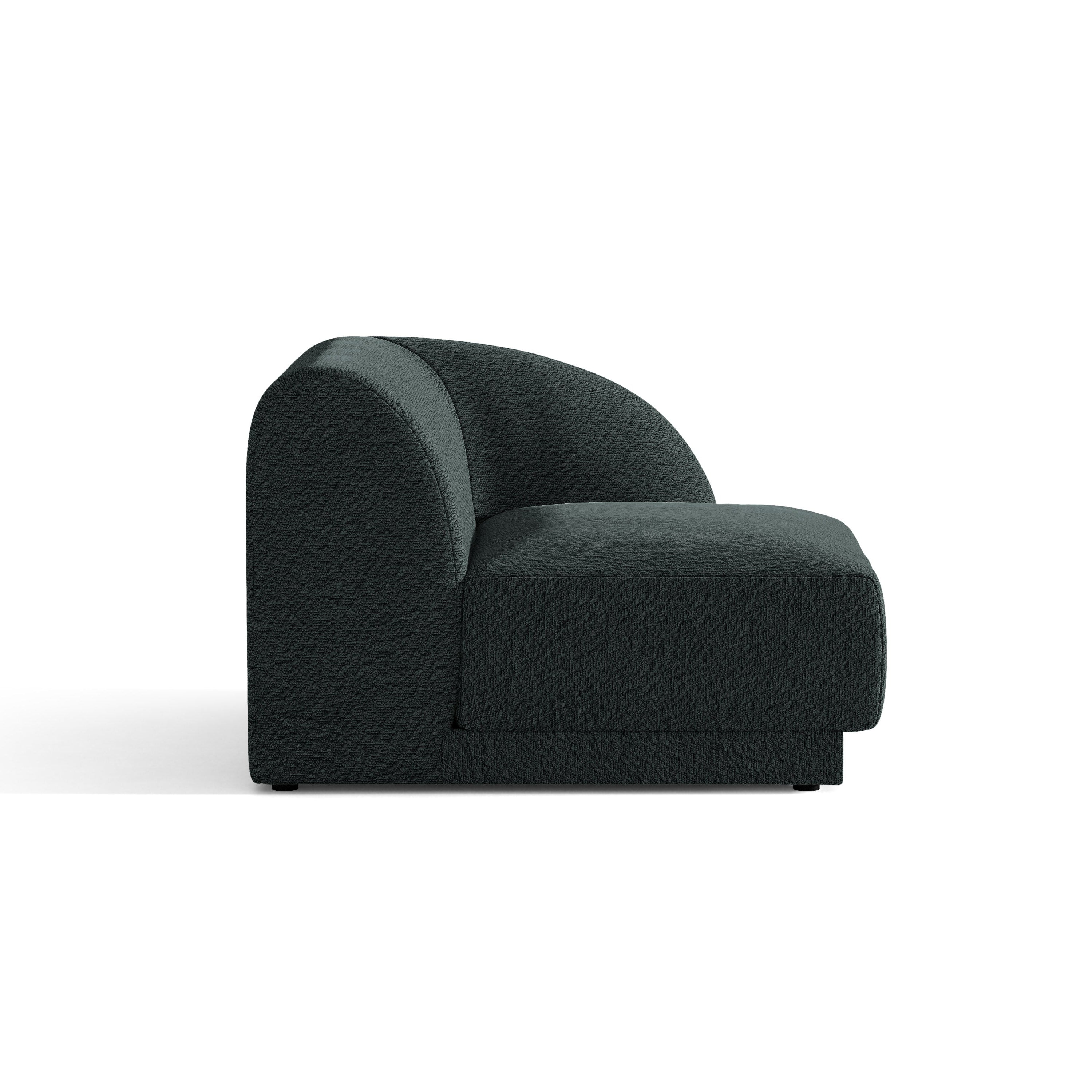 Modulares Sofa MILEY - rechtes Element in schwarzem Boucle