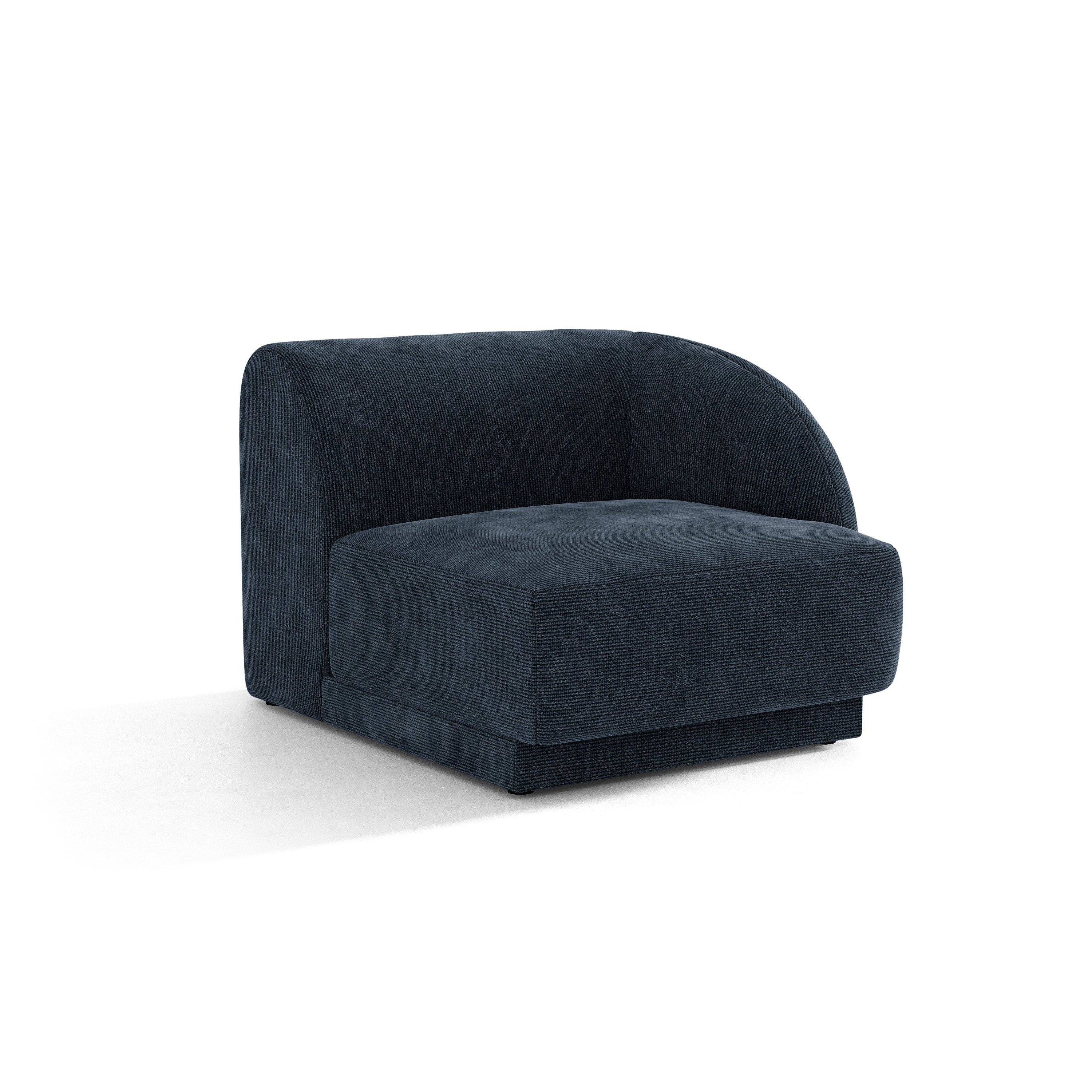 Modulsofa MILEY - rechte Modulkombination in königsblauem, seidig schimmerndem Chenille