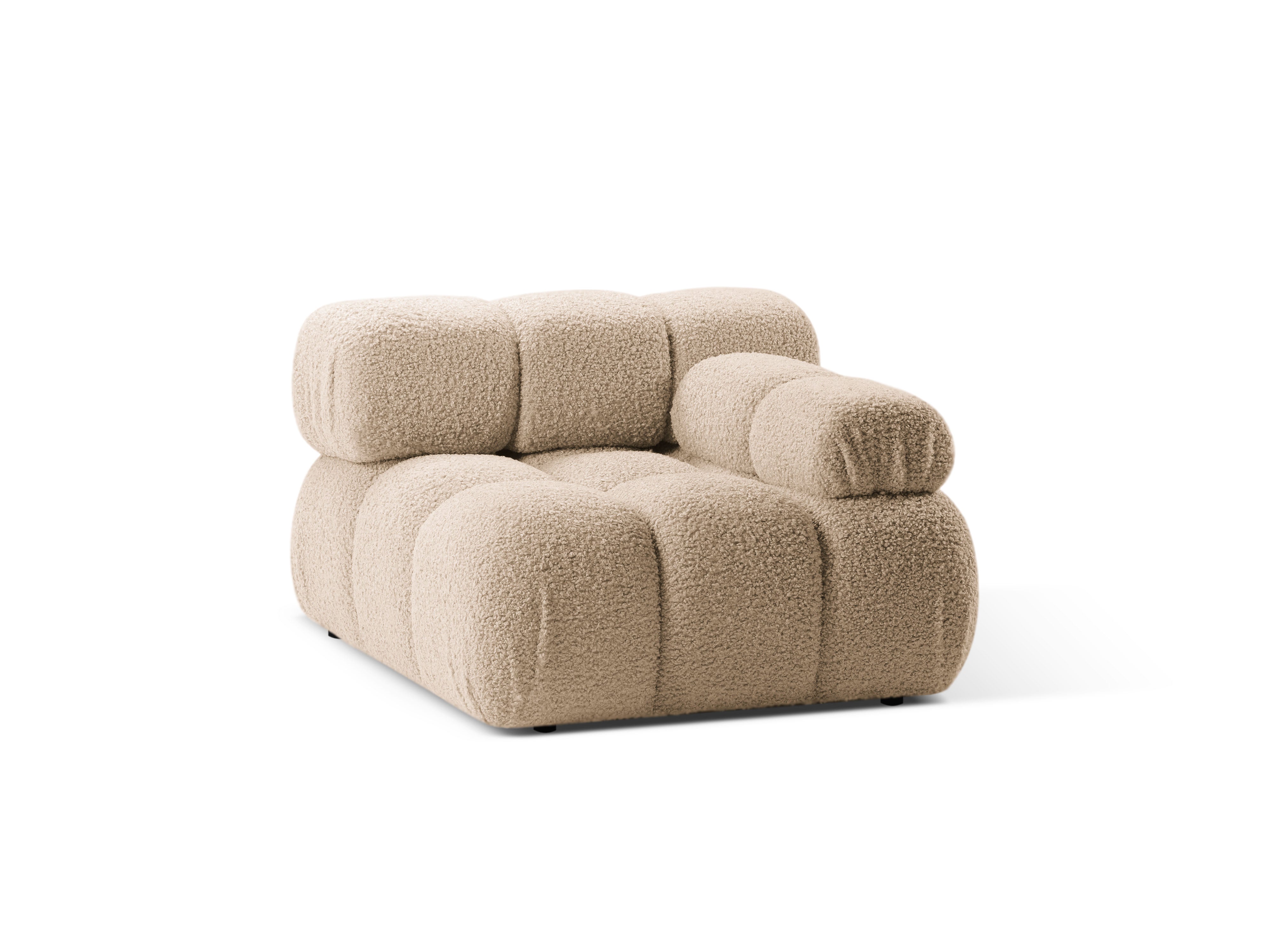 Modulares Sofa BELLIS - rechter Modulkörper in sandfarbenem Boucle