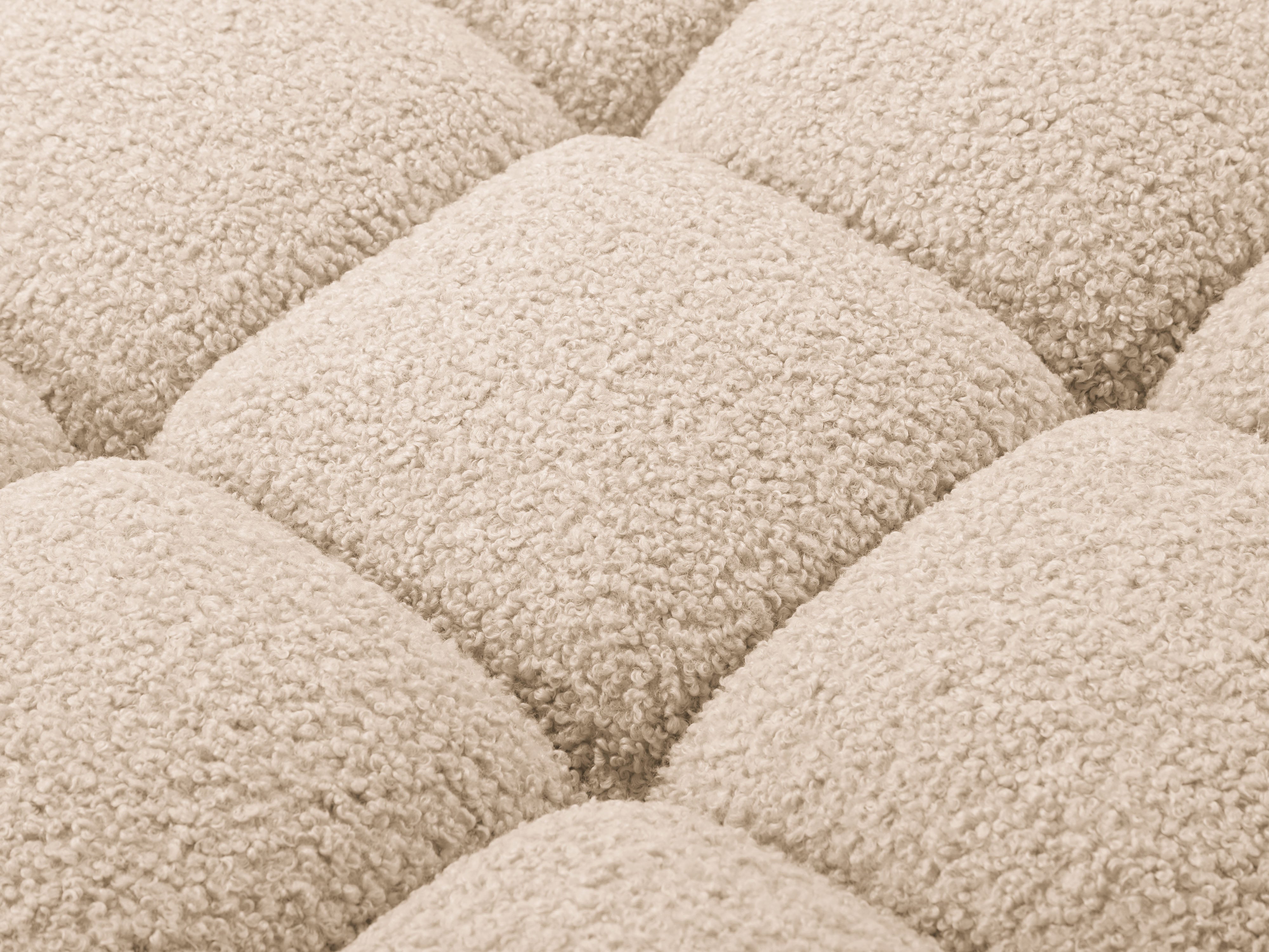 Modulares Sofa BELLIS - rechter Modulkörper in sandfarbenem Boucle