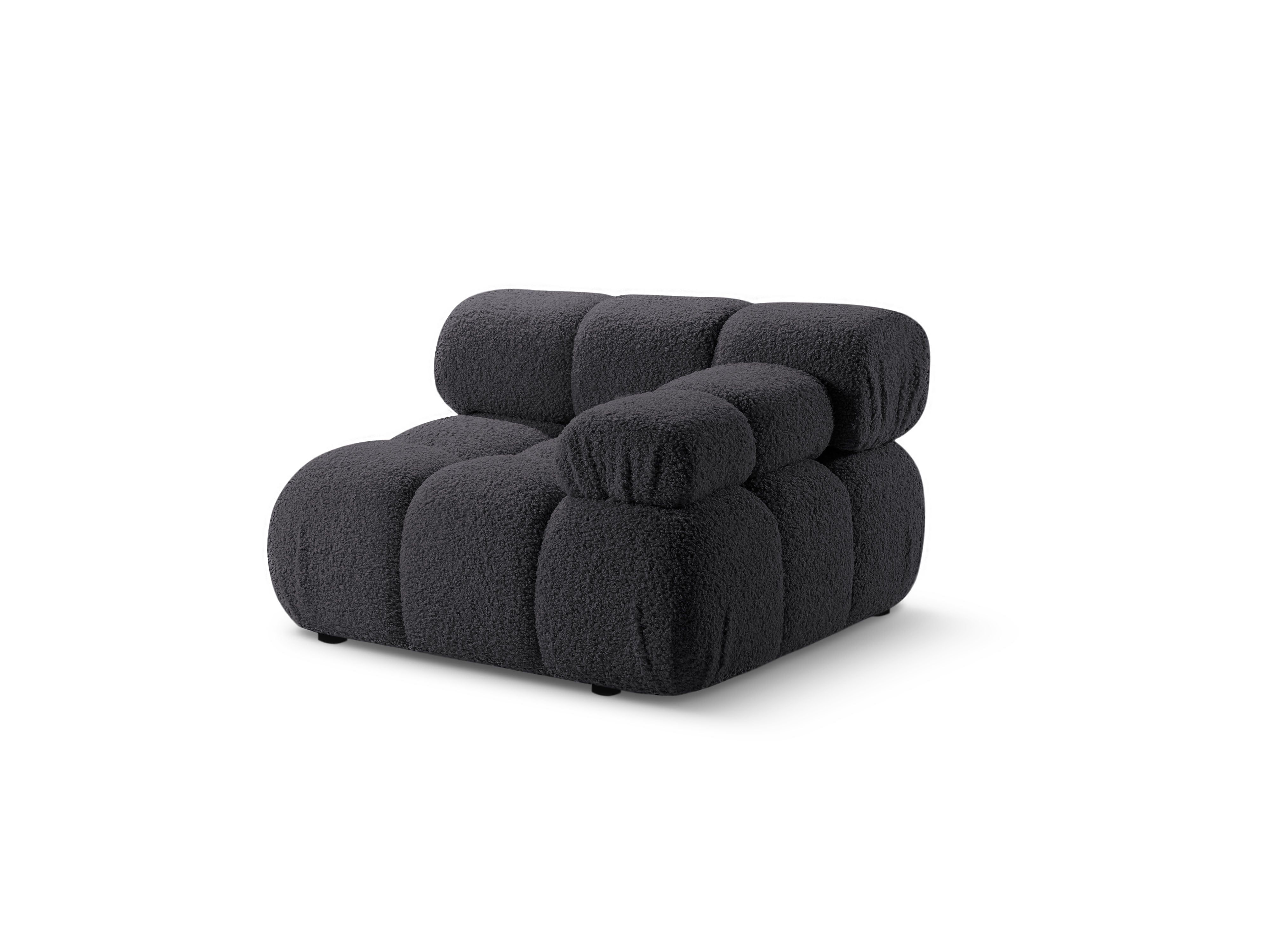 Modulares Sofa BELLIS - rechter Modul in grafitfarbenem Boucle