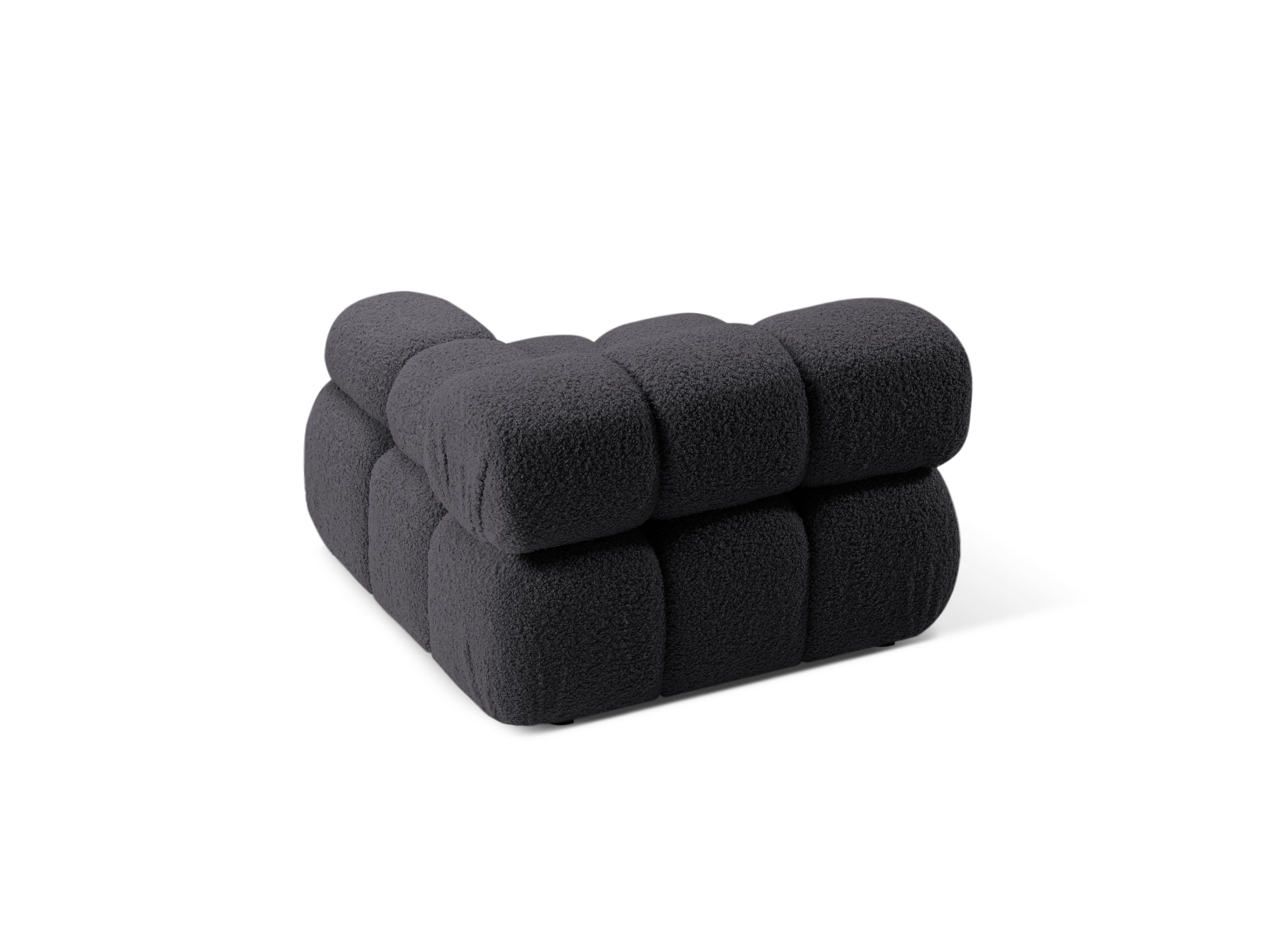 Modulares Sofa BELLIS - rechter Modul in grafitfarbenem Boucle