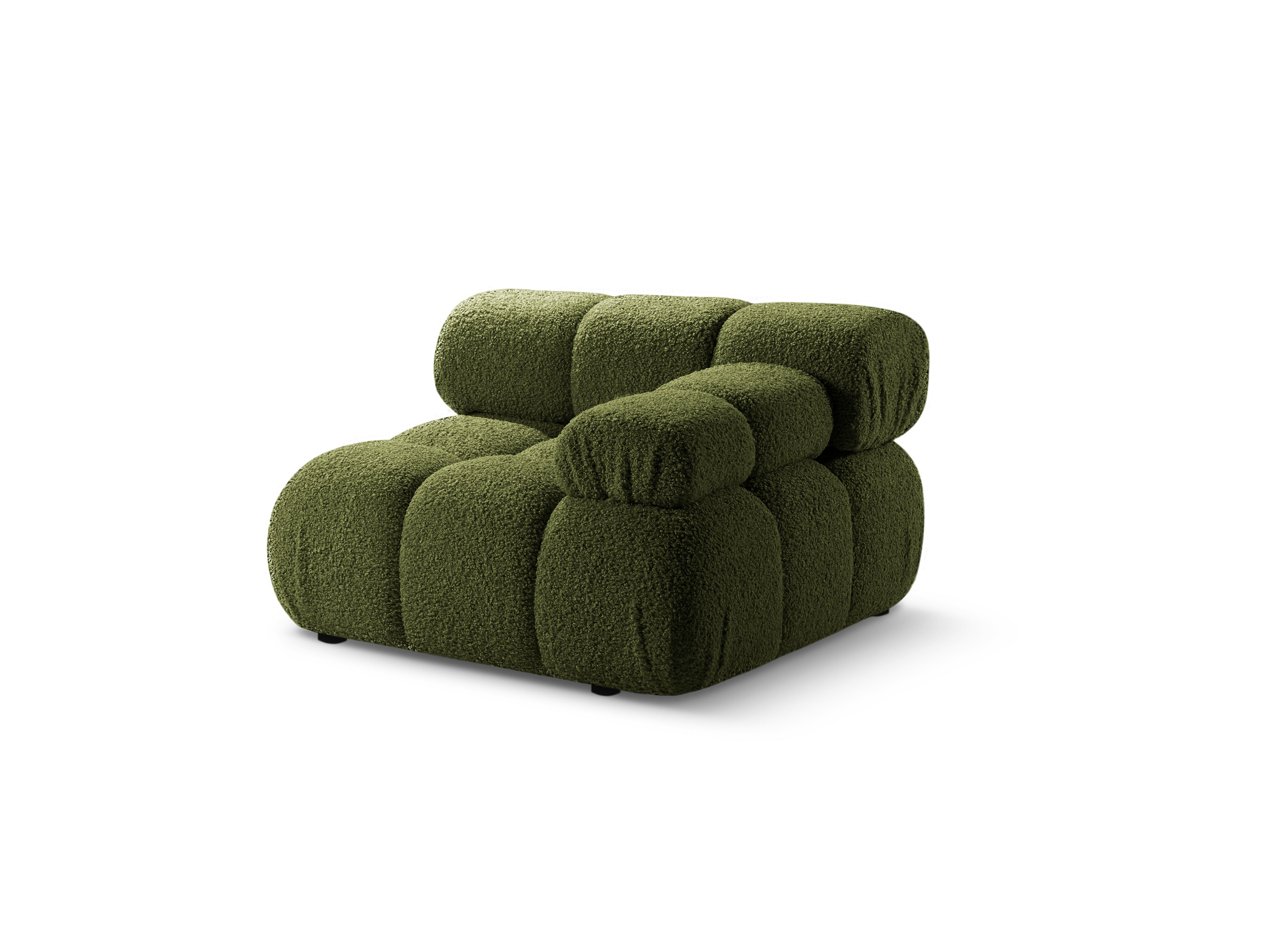 Modulares Sofa BELLIS - rechter Modulkörper in grünem Boucle