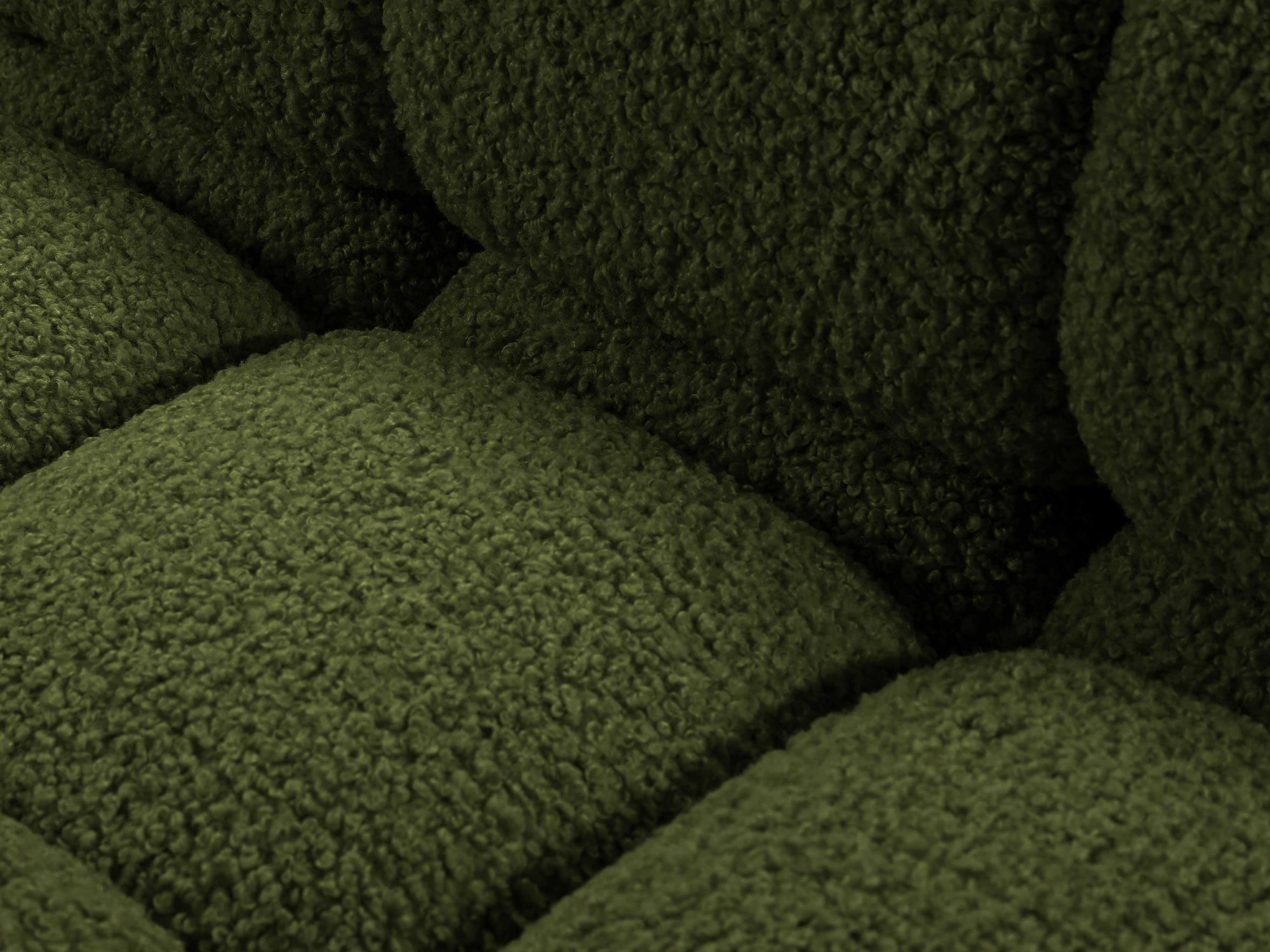 Modulares Sofa BELLIS - rechter Modulkörper in grünem Boucle