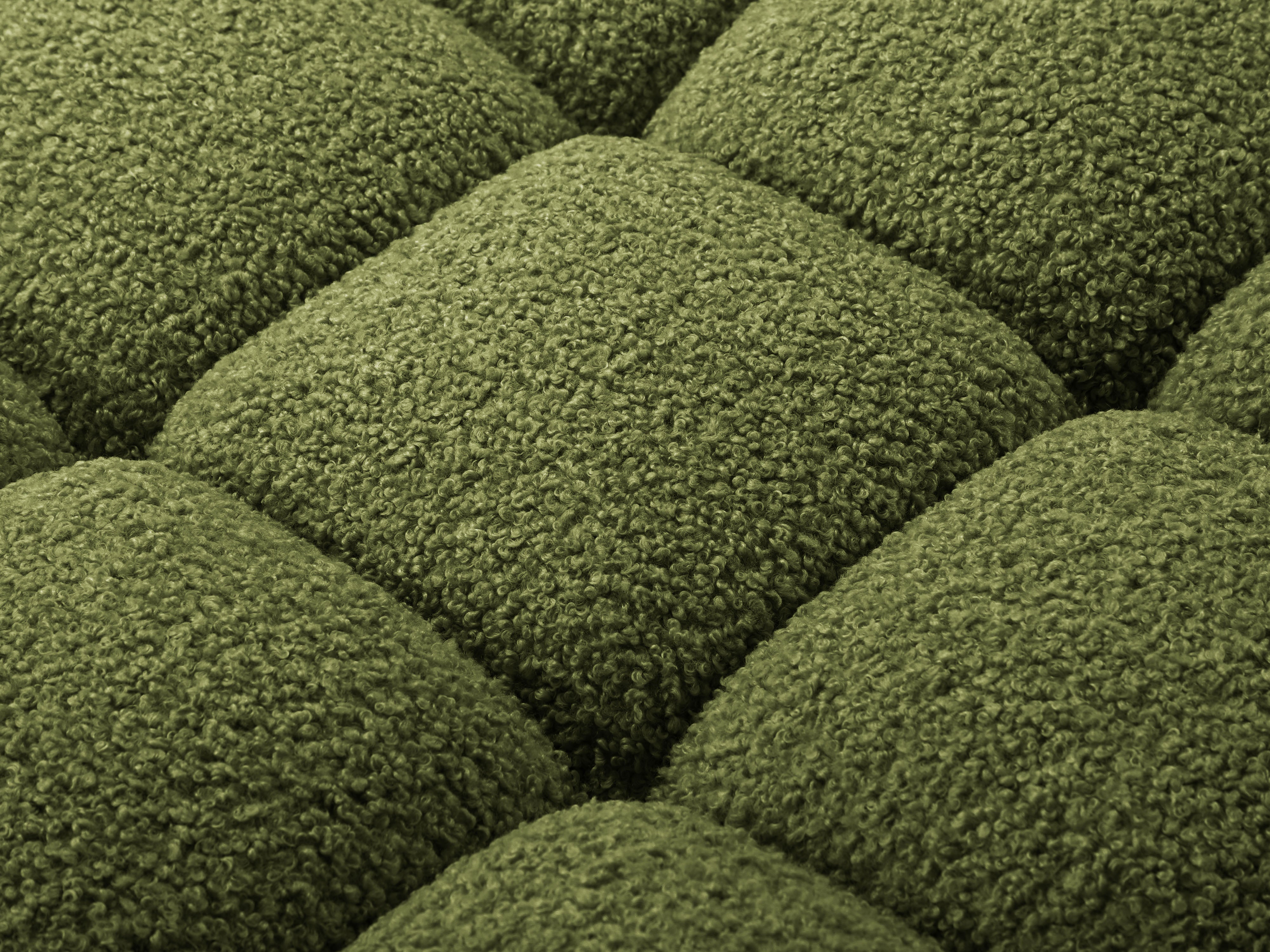 Modulares Sofa BELLIS - rechter Modulkörper in grünem Boucle