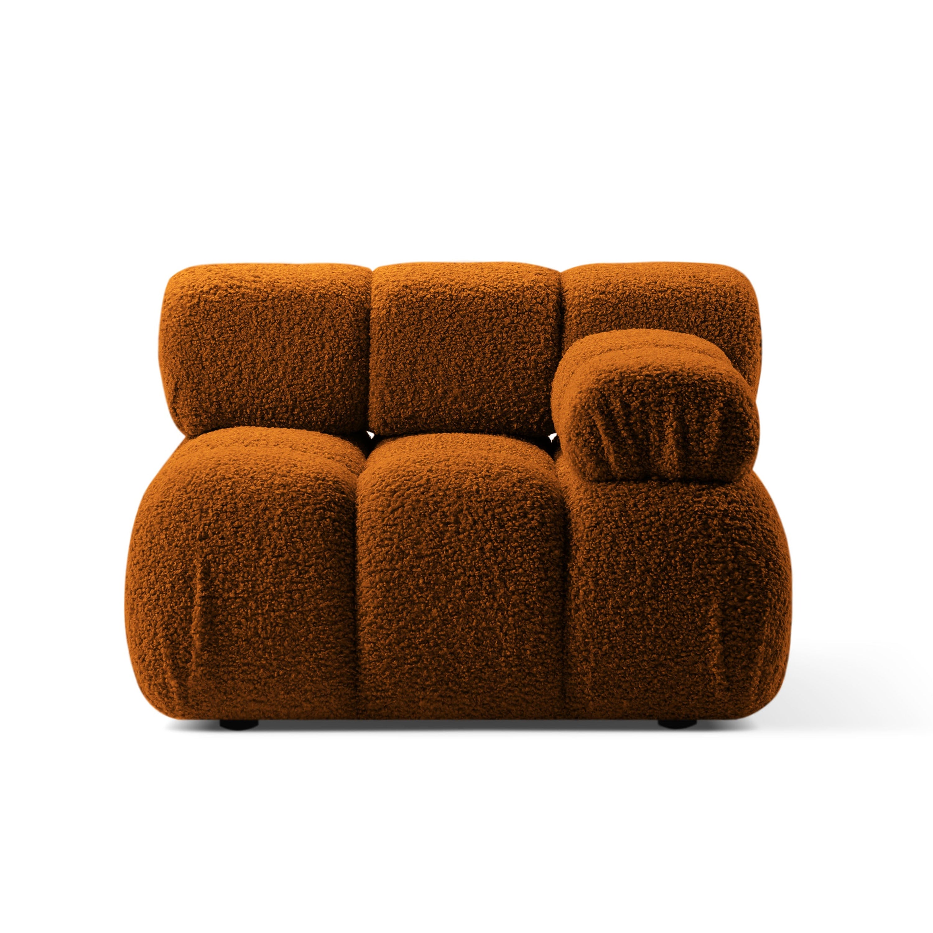 Modulares Sofa BELLIS - rechter Modul in ziegelrotem Boucle
