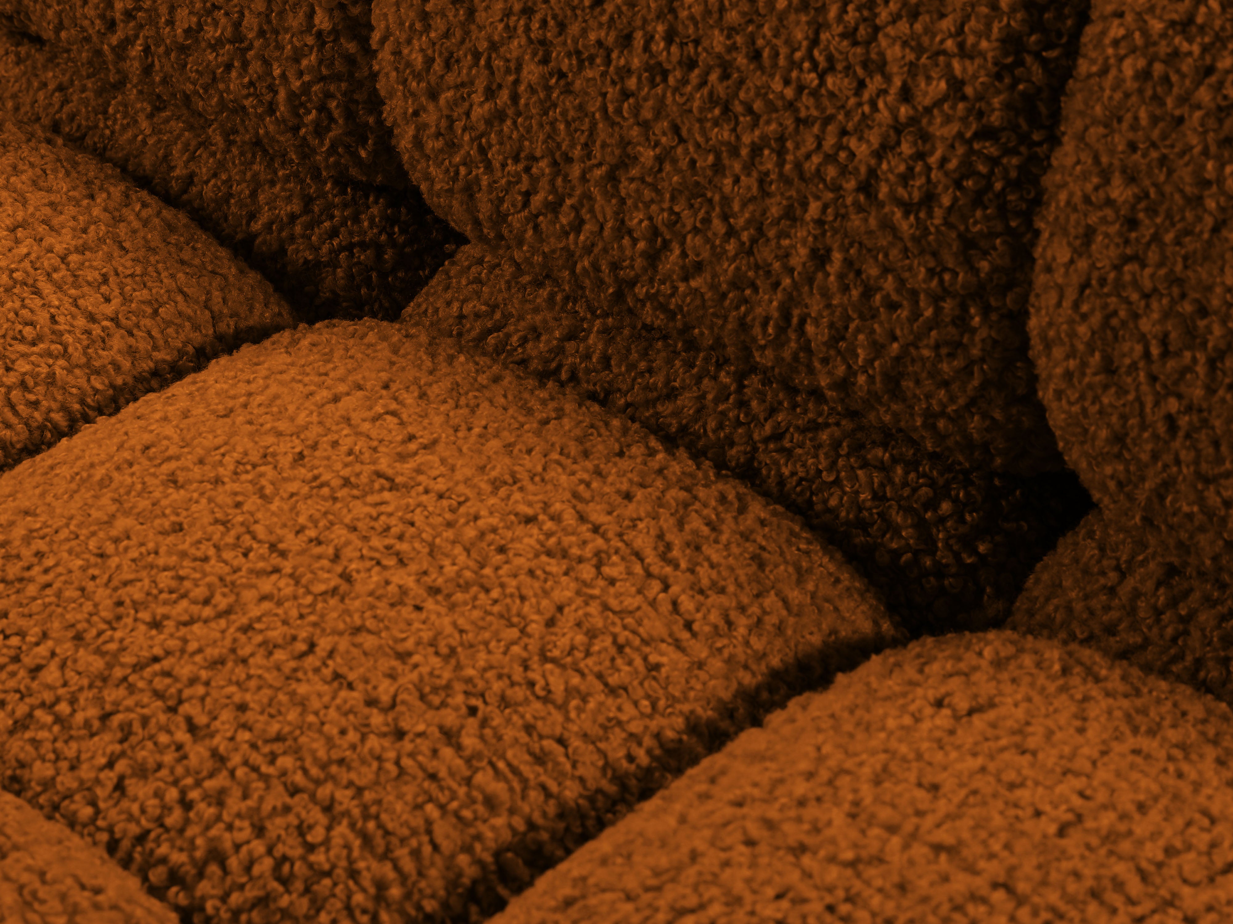 Modulares Sofa BELLIS - rechter Modul in ziegelrotem Boucle