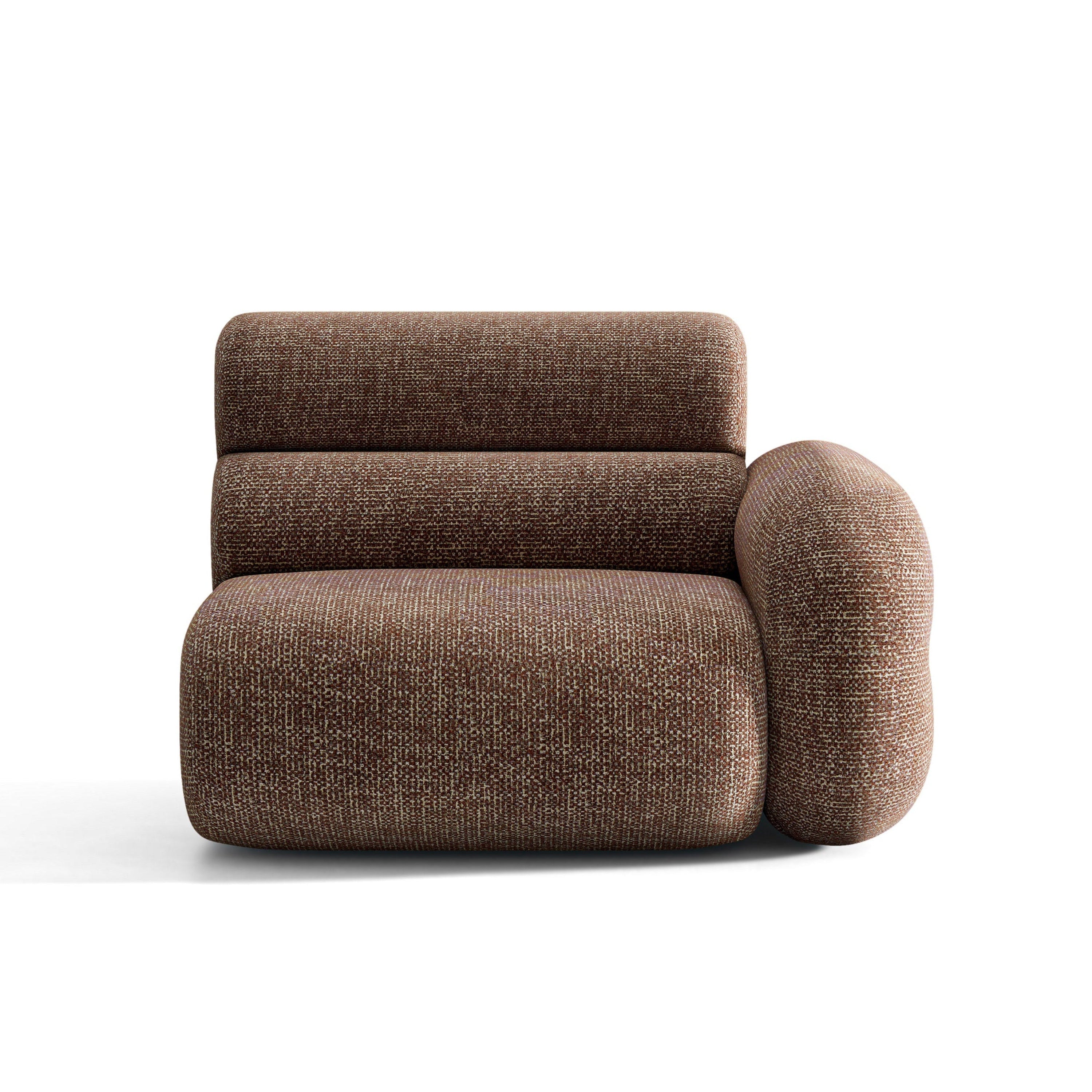 Modulares Sofa NEO - rechtes Modul in braunem Melange