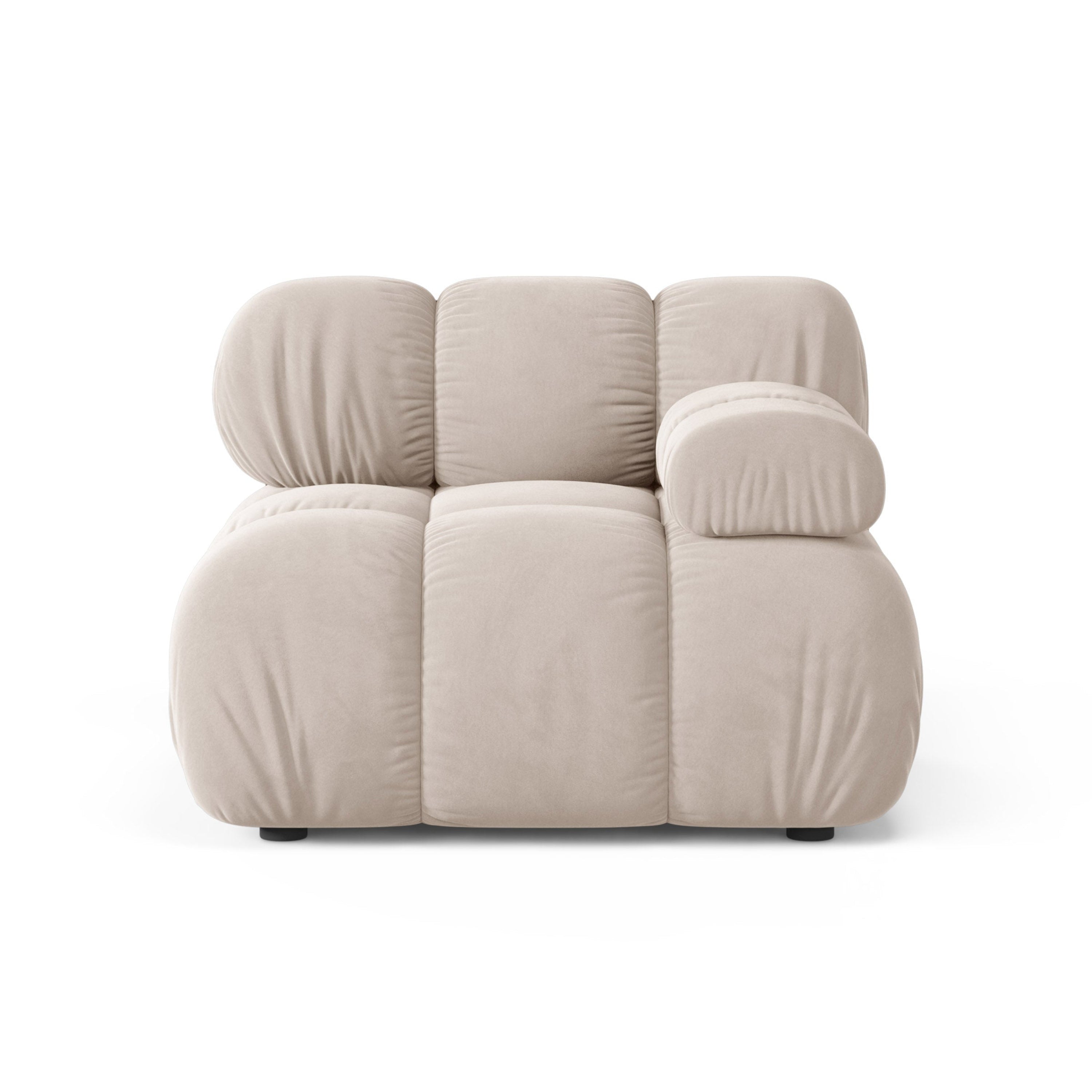 Modulares Sofa BELLIS - rechter Modulkörper in hellbeigem Velours